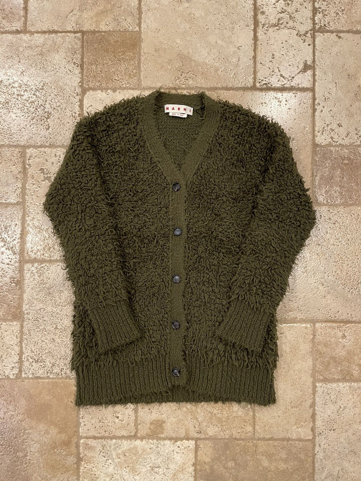 Marni Marni Green Shag Wool Cardigan Sweater RARE Size US L / EU 52-54 / 3 - 11 Thumbnail