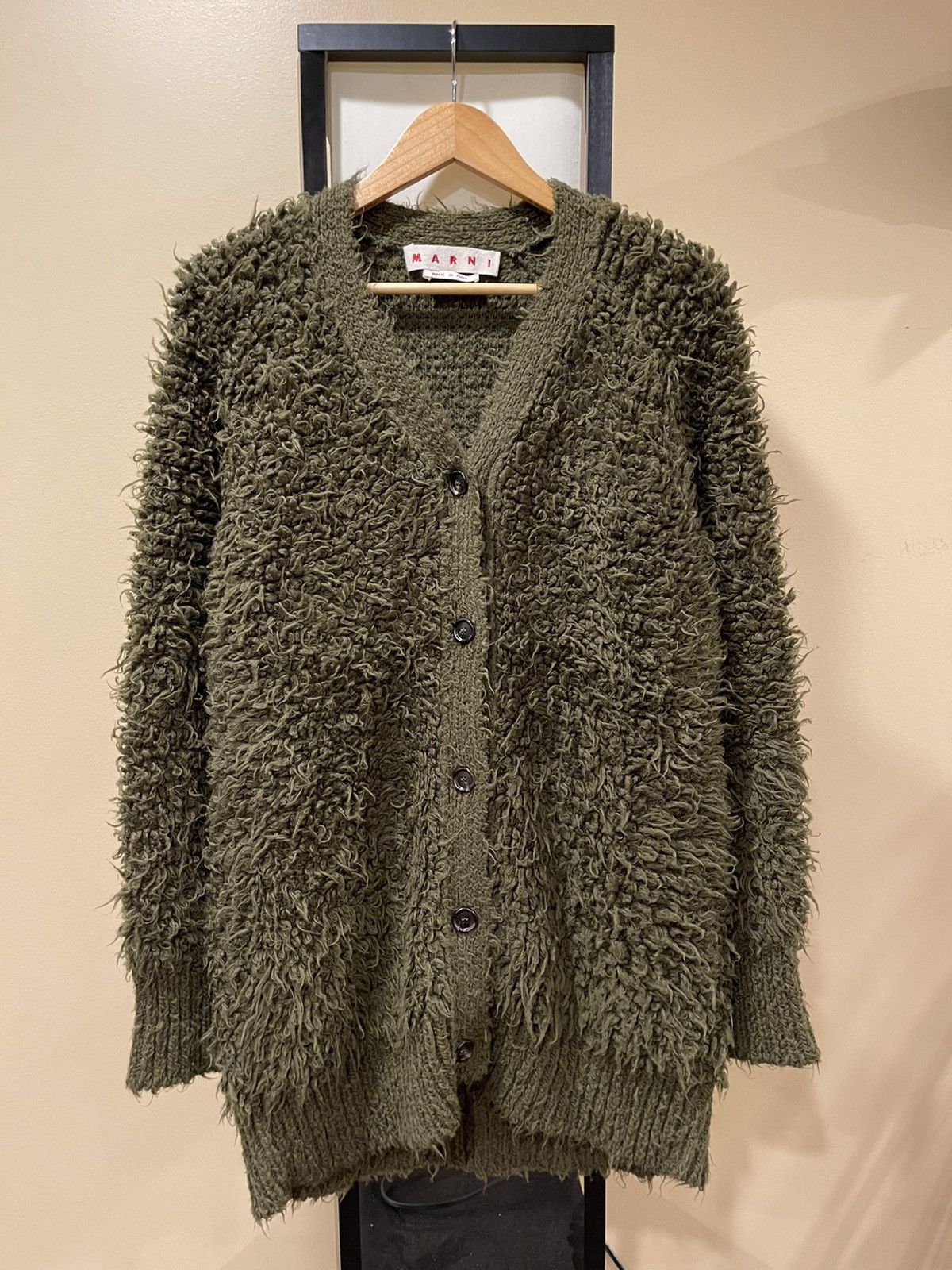 Marni Marni Green Shag Wool Cardigan Sweater RARE Size US L / EU 52-54 / 3 - 3 Thumbnail