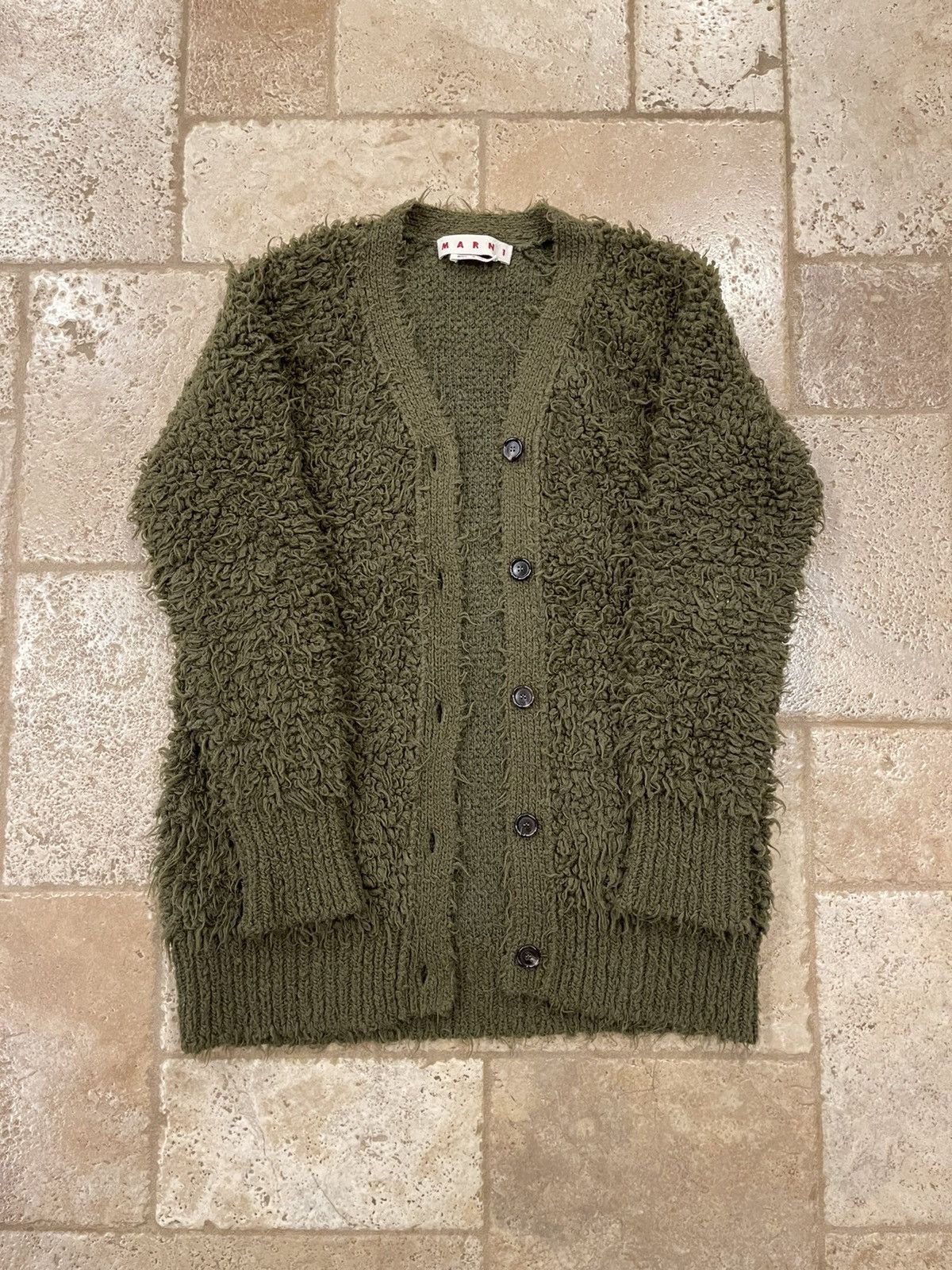 Marni Marni Green Shag Wool Cardigan Sweater RARE Size US L / EU 52-54 / 3 - 6 Thumbnail