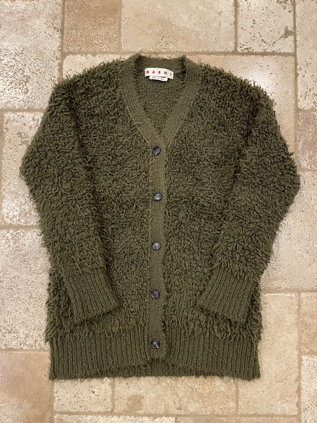 Marni Marni Green Shag Wool Cardigan Sweater RARE Size US L / EU 52-54 / 3 - 4 Thumbnail