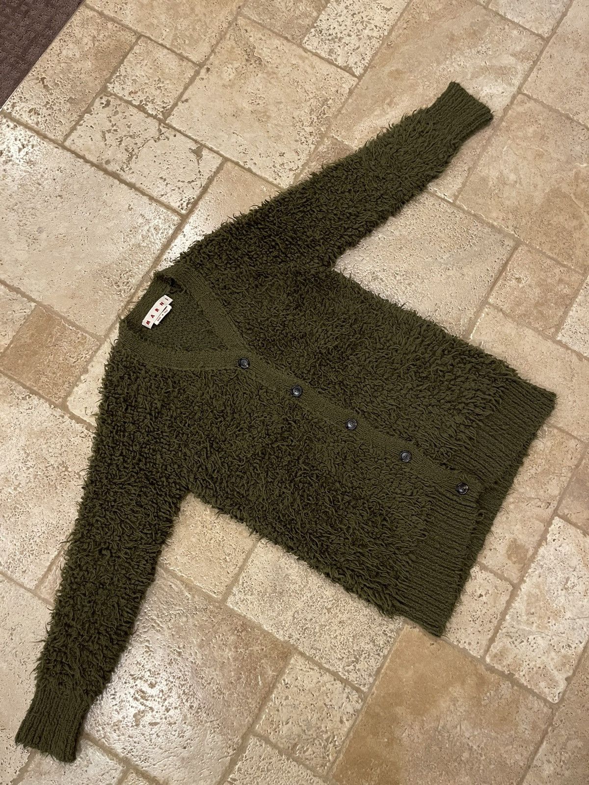 Marni Marni Green Shag Wool Cardigan Sweater RARE Size US L / EU 52-54 / 3 - 9 Thumbnail