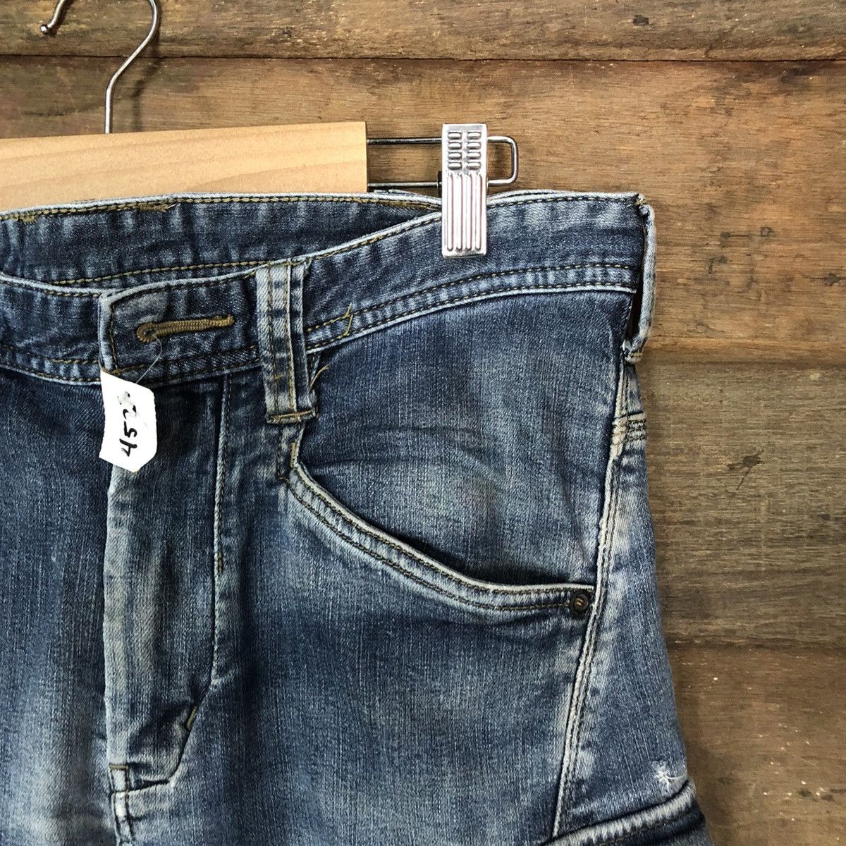 Japanese Brand Even River Cargo multipocket distressed Denim Pants #4523 Size US 31 - 5 Thumbnail