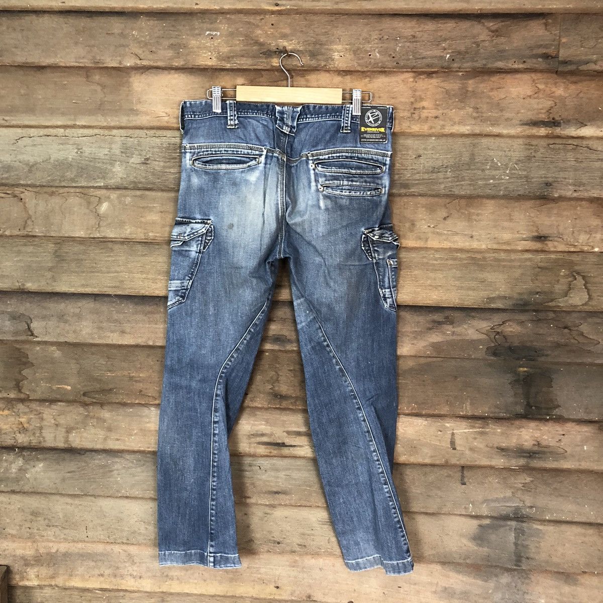 Japanese Brand Even River Cargo multipocket distressed Denim Pants #4523 Size US 31 - 11 Thumbnail
