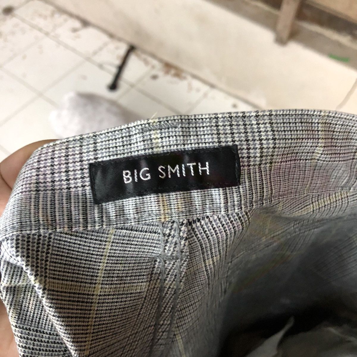Japanese Brand Big Smitch Grey checkered utility Cargo Pants #4506 Size US 31 - 16 Thumbnail