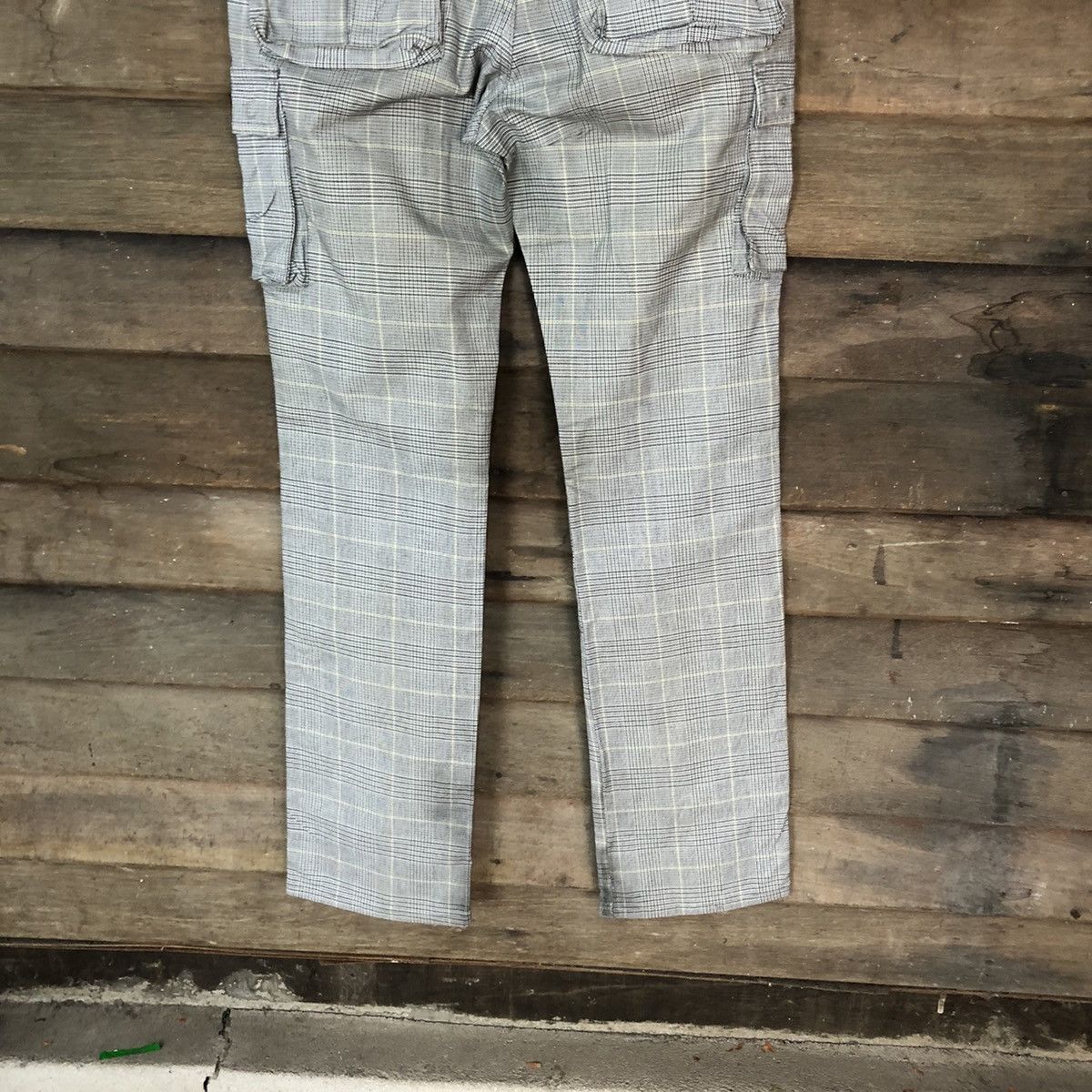 Japanese Brand Big Smitch Grey checkered utility Cargo Pants #4506 Size US 31 - 13 Thumbnail