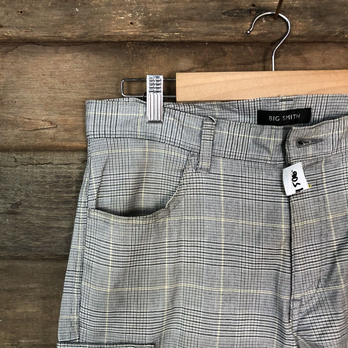 Japanese Brand Big Smitch Grey checkered utility Cargo Pants #4506 Size US 31 - 4 Thumbnail
