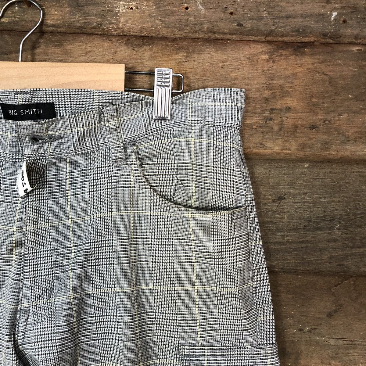 Japanese Brand Big Smitch Grey checkered utility Cargo Pants #4506 Size US 31 - 5 Thumbnail