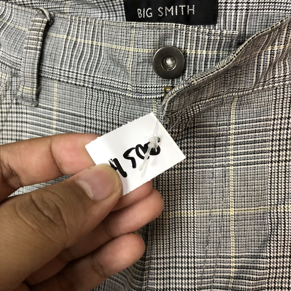 Japanese Brand Big Smitch Grey checkered utility Cargo Pants #4506 Size US 31 - 10 Thumbnail