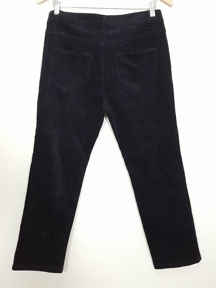 Masaki Matsushima Soft Corduroy Floral Inner Waist All Black Trouser Pant Size US 31 - 3 Thumbnail