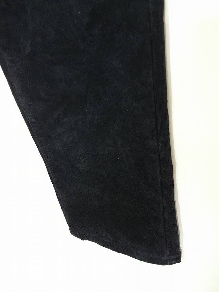 Masaki Matsushima Soft Corduroy Floral Inner Waist All Black Trouser Pant Size US 31 - 12 Thumbnail