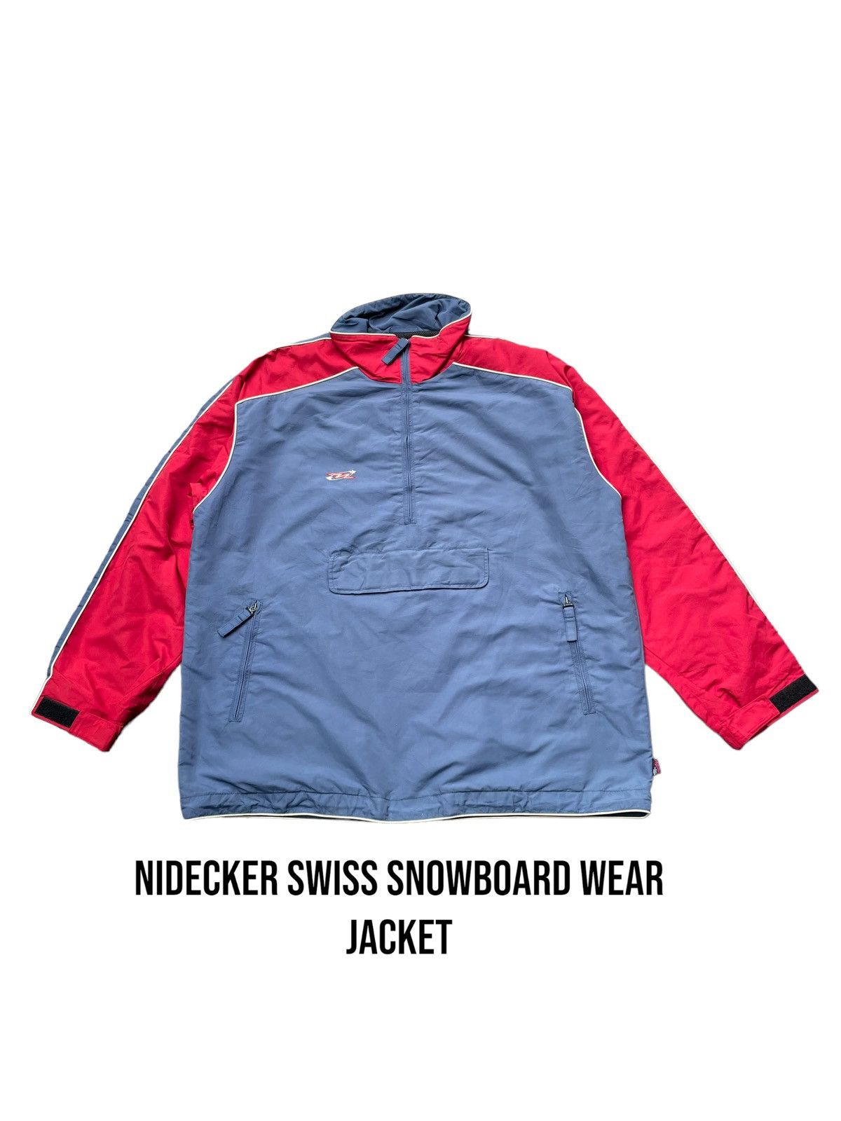 image of Nidecker Swiss Snowboard Wear Pullover Jacket in Blue/Red, Men's (Size Large)