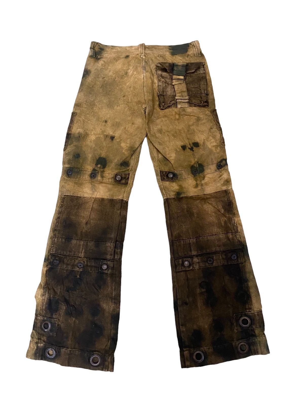 Number (N)ine 💥Avant Garde Flare Albe Cargo Canvas Pant Size US 29 - 2 Thumbnail