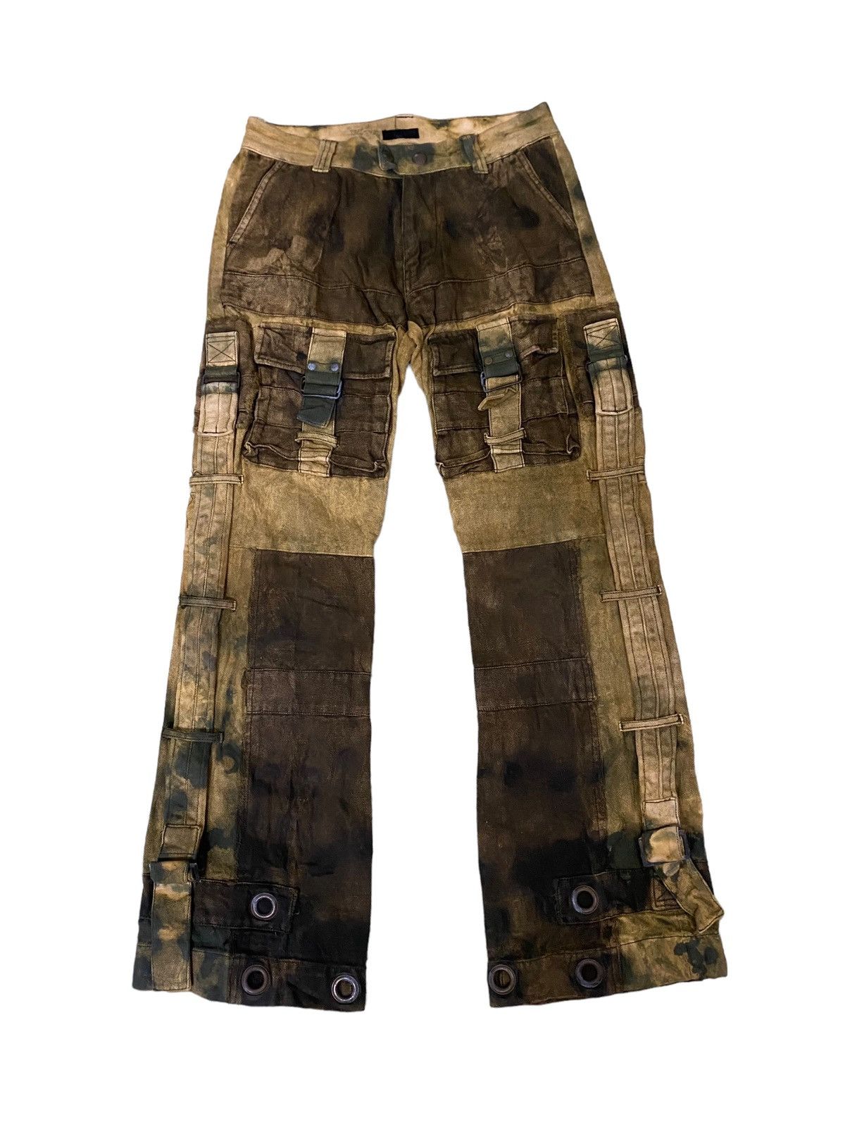 image of Archival Clothing x If Six Was Nine VTG Japanese Flare Albe Cargo Canvas Pant in Brown (Size 29)