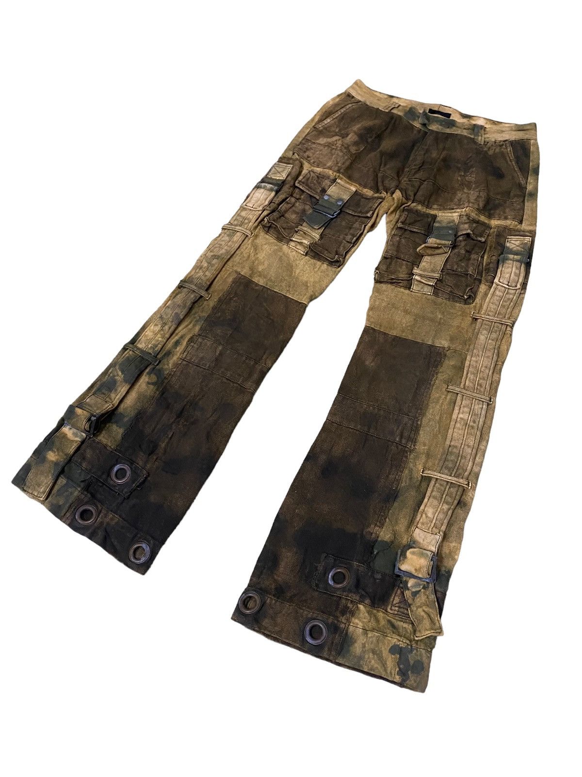 Number (N)ine 💥Avant Garde Flare Albe Cargo Canvas Pant Size US 29 - 3 Thumbnail
