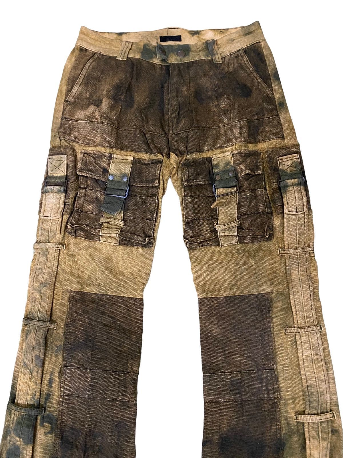 Number (N)ine 💥Avant Garde Flare Albe Cargo Canvas Pant Size US 29 - 9 Thumbnail