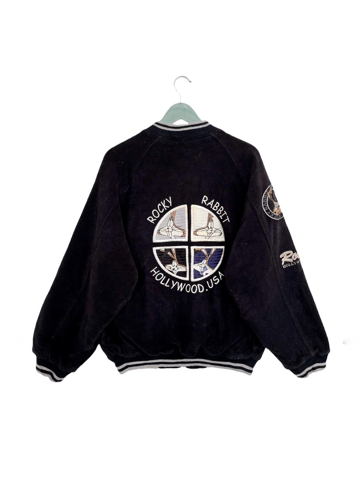 Cartoon Network Vintage 90s Rocky Rabbit Fleece Varsity Jacket Size US L / EU 52-54 / 3 - 2 Thumbnail