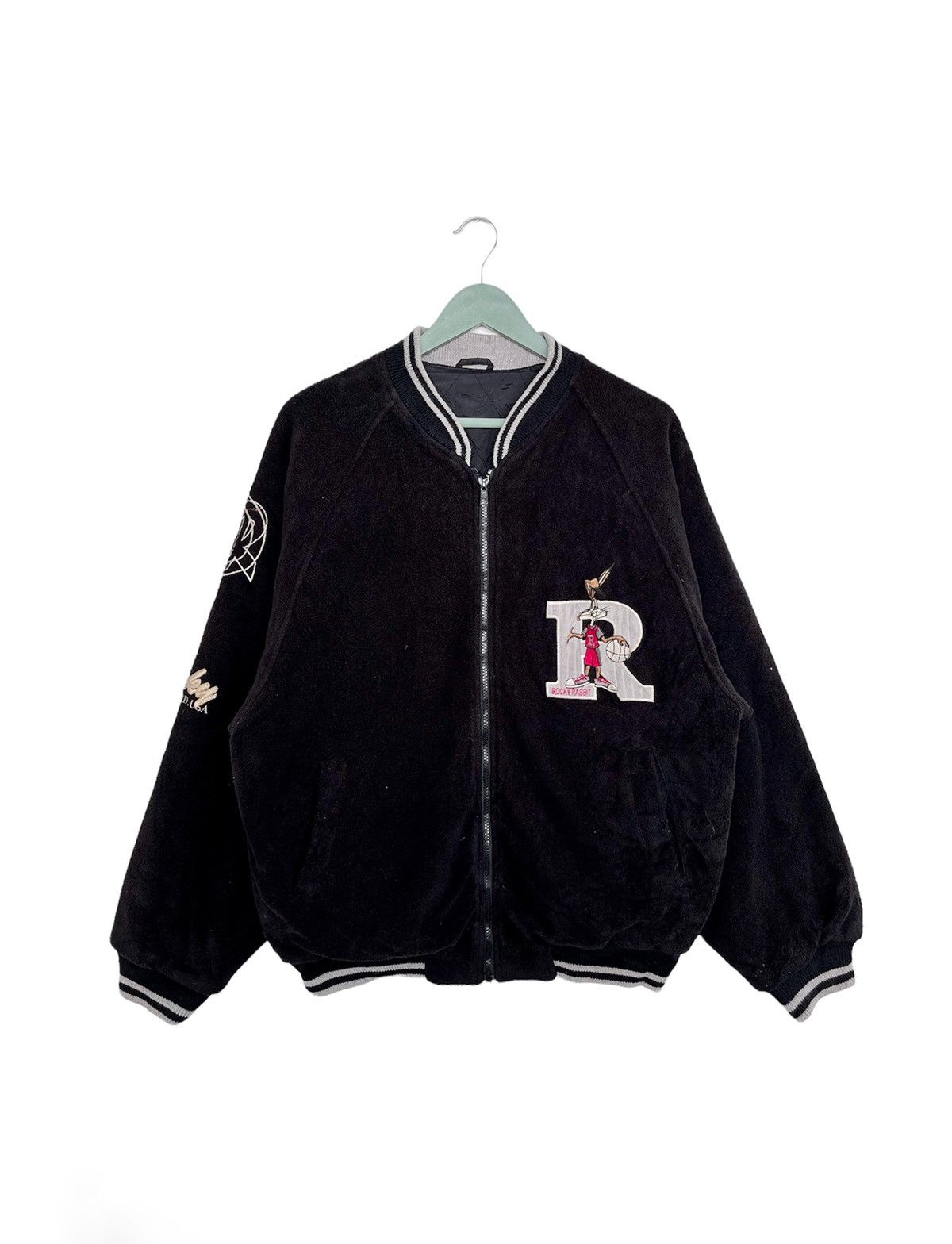Cartoon Network Vintage 90s Rocky Rabbit Fleece Varsity Jacket Size US L / EU 52-54 / 3 - 1 Thumbnail