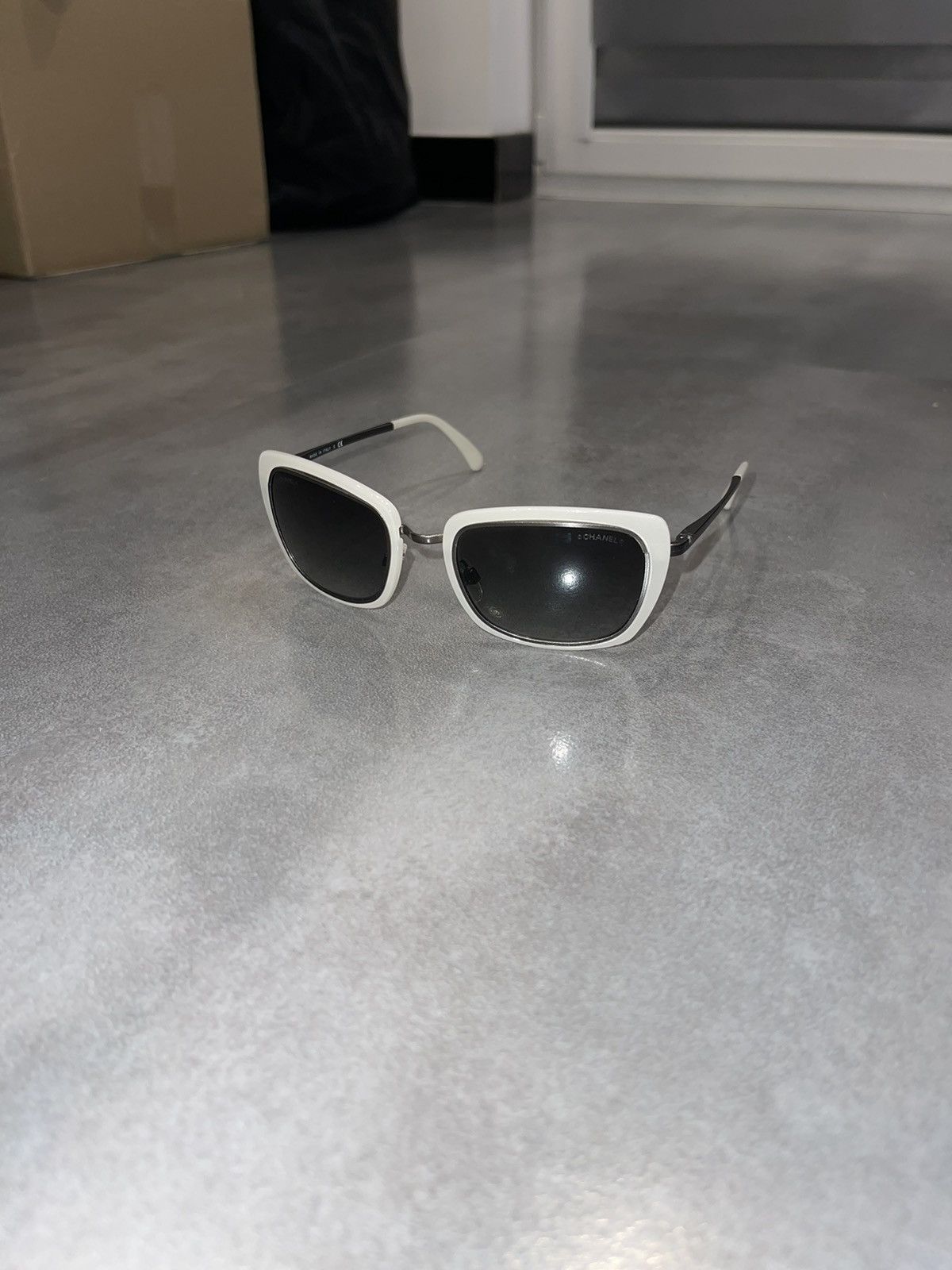 image of Chanel 4203 C.459/s6 Silver White Sunglasses in White/Silver, Men's