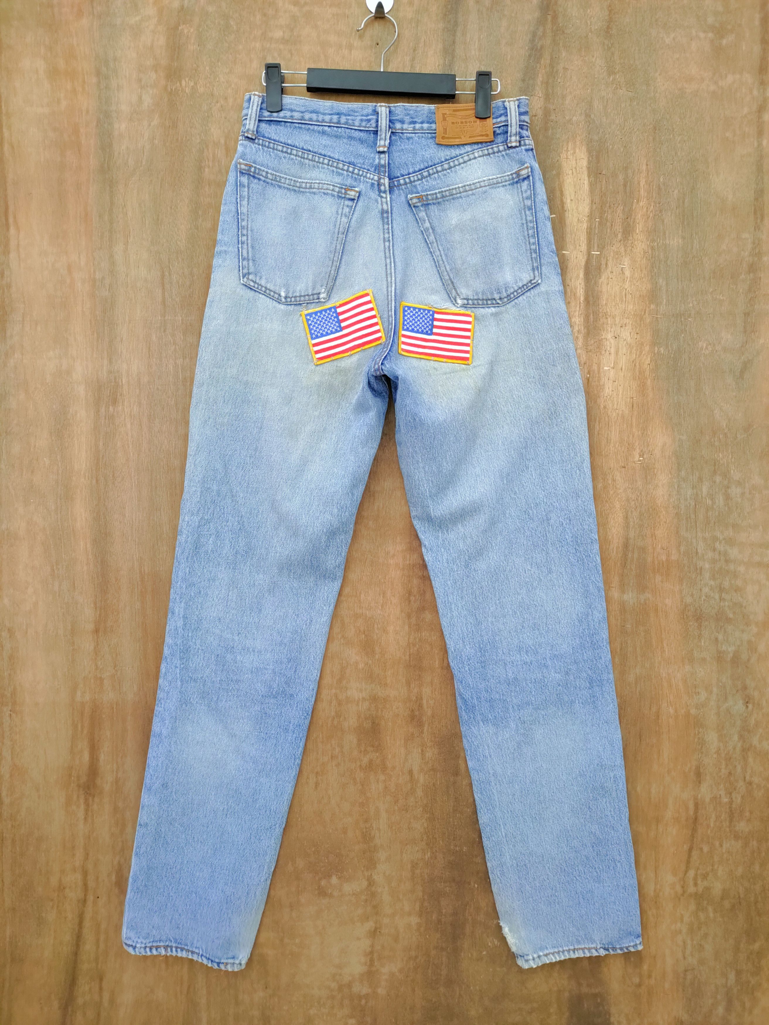 StraightFaded × Vintage BOBSON LIGHT BLUE JEANS/ PATCHWORK USA Size US 29 - 1 Thumbnail