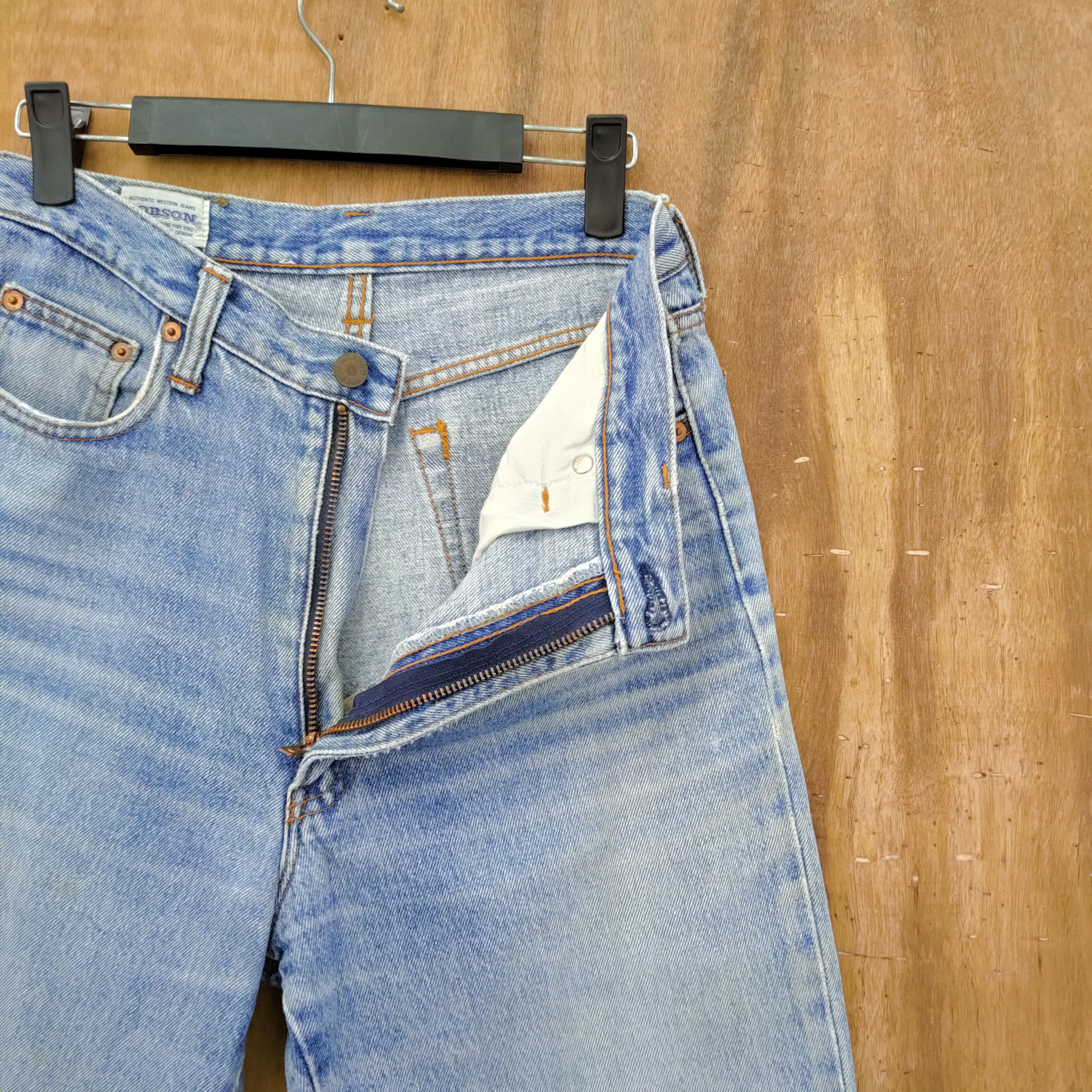 StraightFaded × Vintage BOBSON LIGHT BLUE JEANS/ PATCHWORK USA Size US 29 - 4 Thumbnail