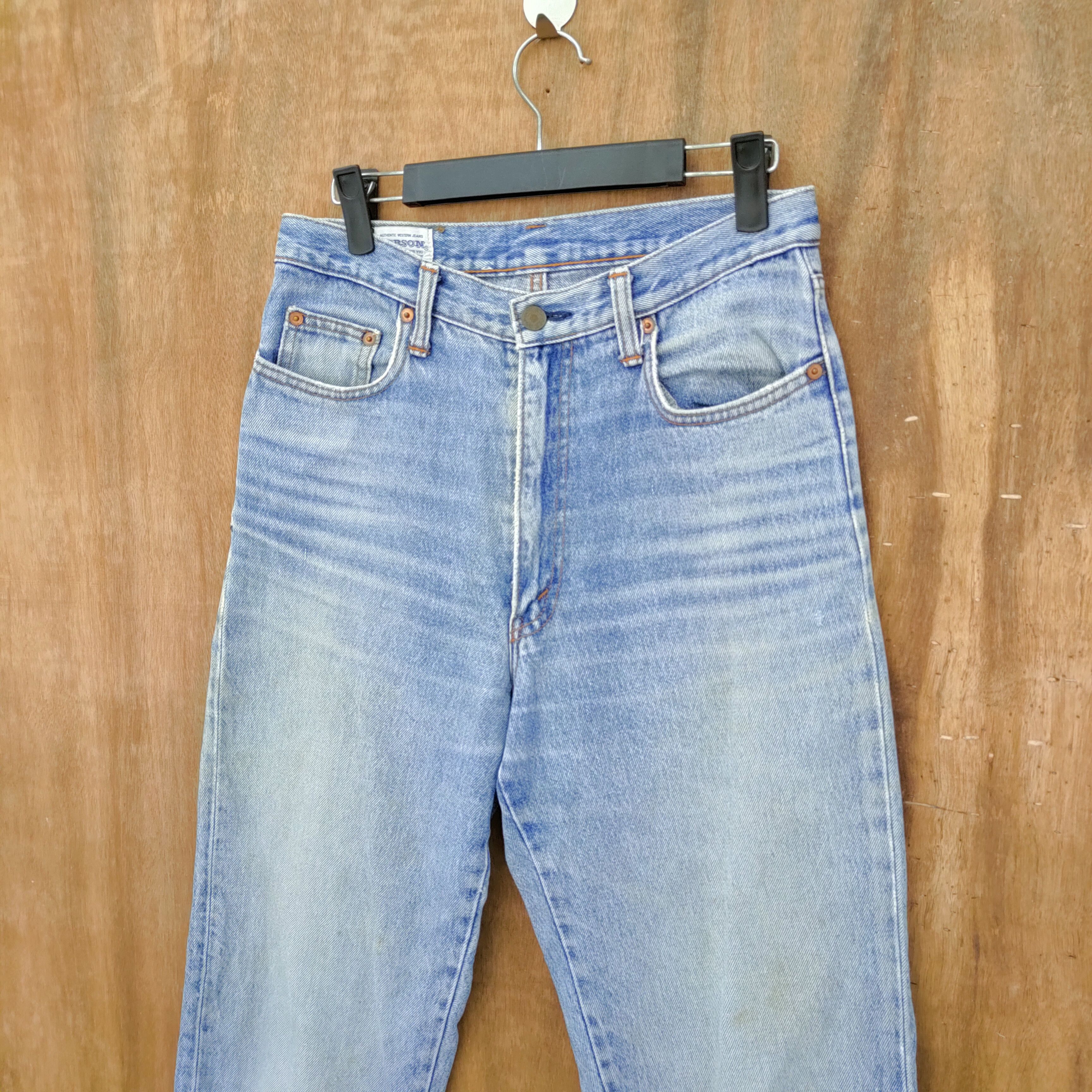 StraightFaded × Vintage BOBSON LIGHT BLUE JEANS/ PATCHWORK USA Size US 29 - 5 Thumbnail