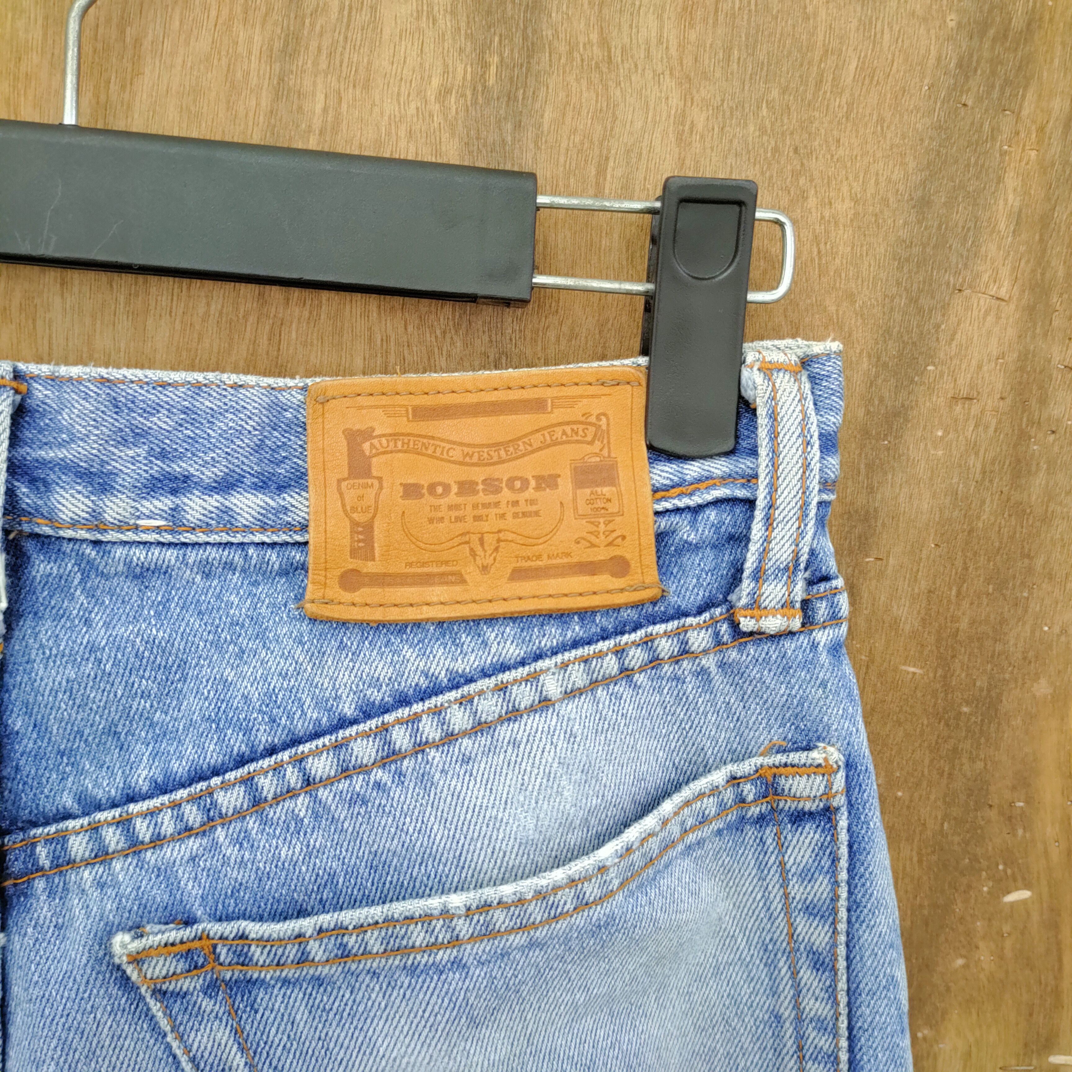 StraightFaded × Vintage BOBSON LIGHT BLUE JEANS/ PATCHWORK USA Size US 29 - 9 Thumbnail