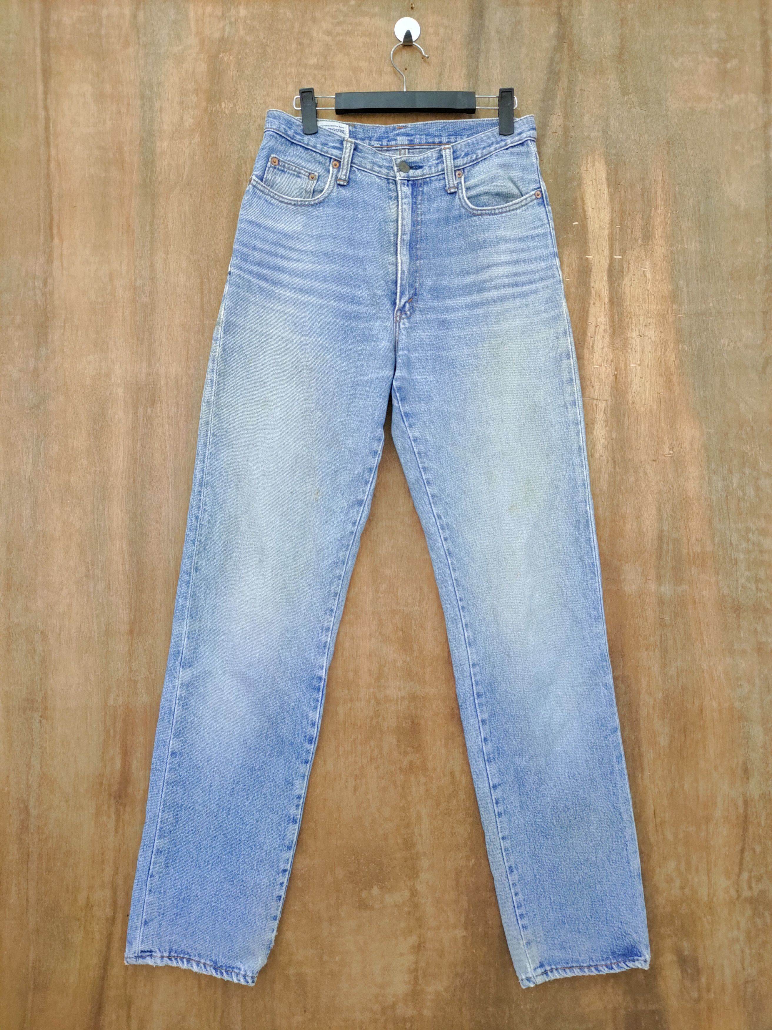 StraightFaded × Vintage BOBSON LIGHT BLUE JEANS/ PATCHWORK USA Size US 29 - 2 Thumbnail