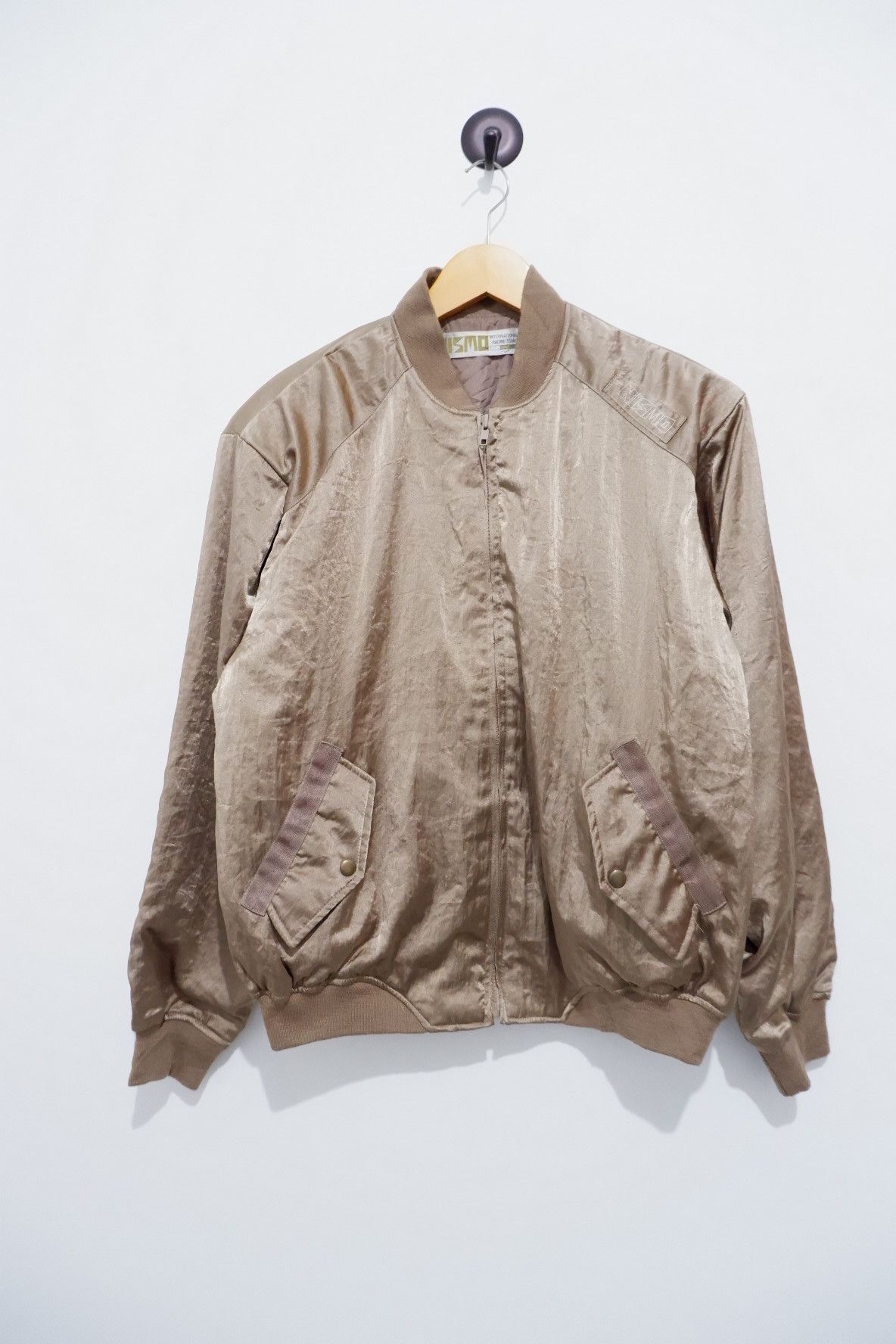Issey Miyake Vintage 80s Nismo Racing Gold Silk Bomber Jacket Size US L / EU 52-54 / 3 - 1 Thumbnail
