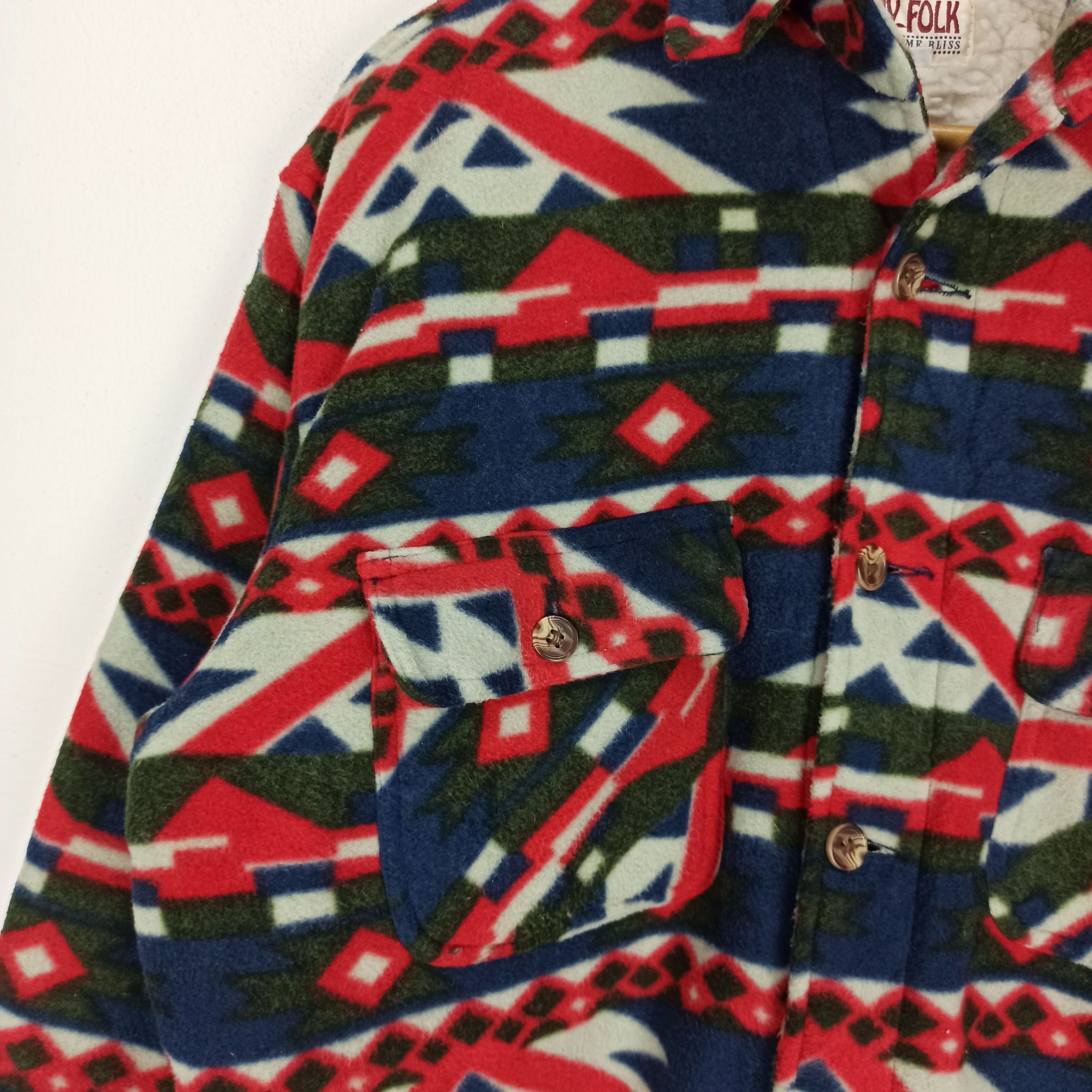 Japanese Brand Vintage🔥 My-Folk Supreme Bliss Navajo Native Polar Fleece Size US L / EU 52-54 / 3 - 2 Thumbnail