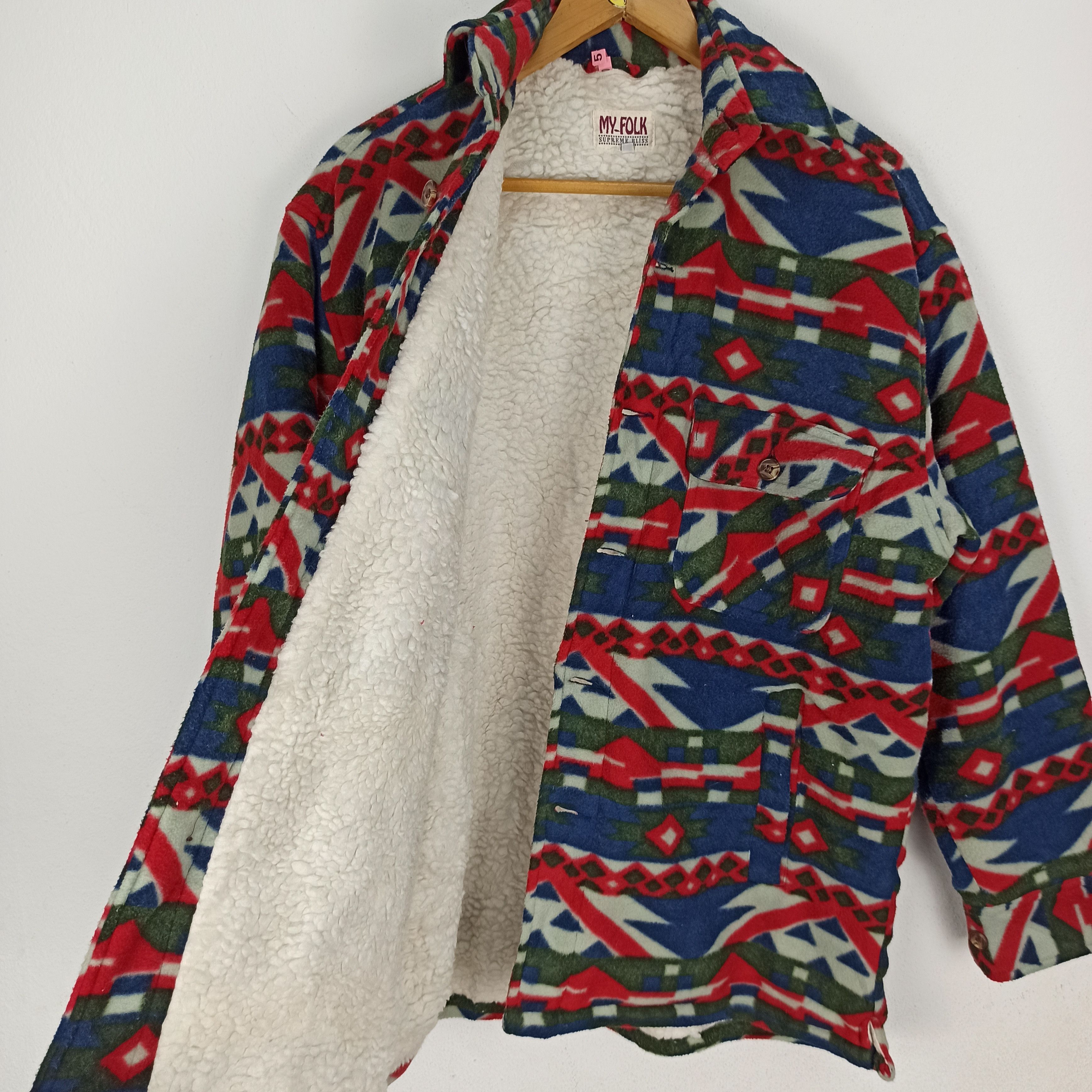 Japanese Brand Vintage🔥 My-Folk Supreme Bliss Navajo Native Polar Fleece Size US L / EU 52-54 / 3 - 6 Thumbnail