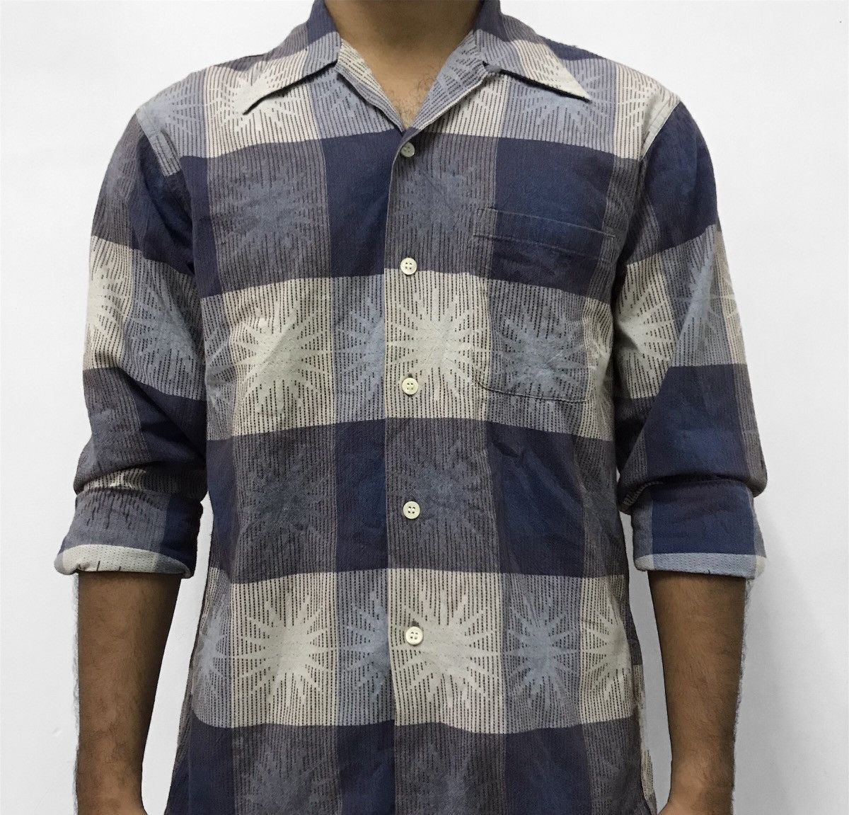 Toyo Enterprises Vintage Style Eyes Sugar Cane Long Sleeve Button Up Shirt Size US M / EU 48-50 / 2 - 3 Thumbnail