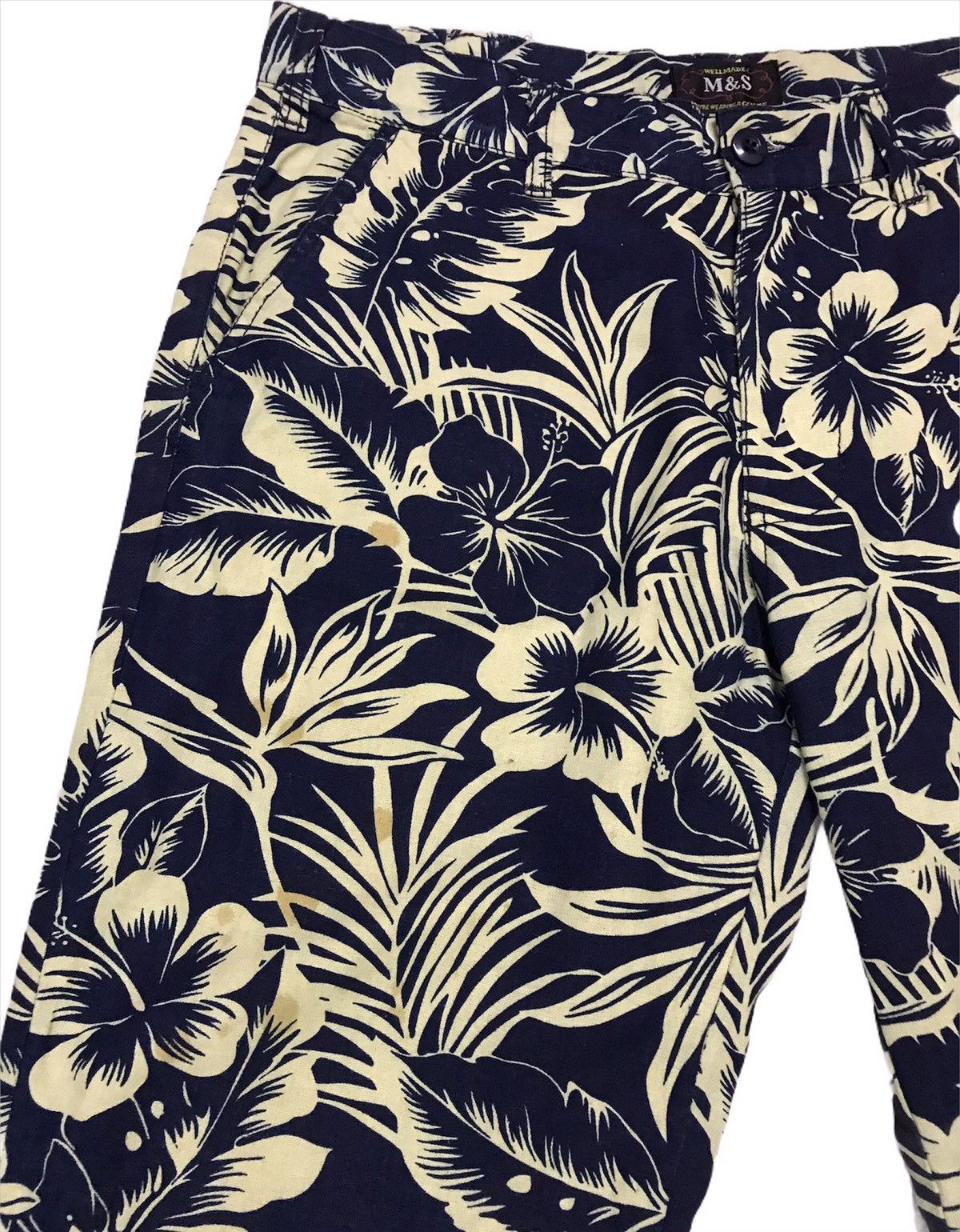 Designer Wellmade M&S Fullprinted Hawaii Motif Linen / Cotton Pants Size US 33 - 9 Thumbnail