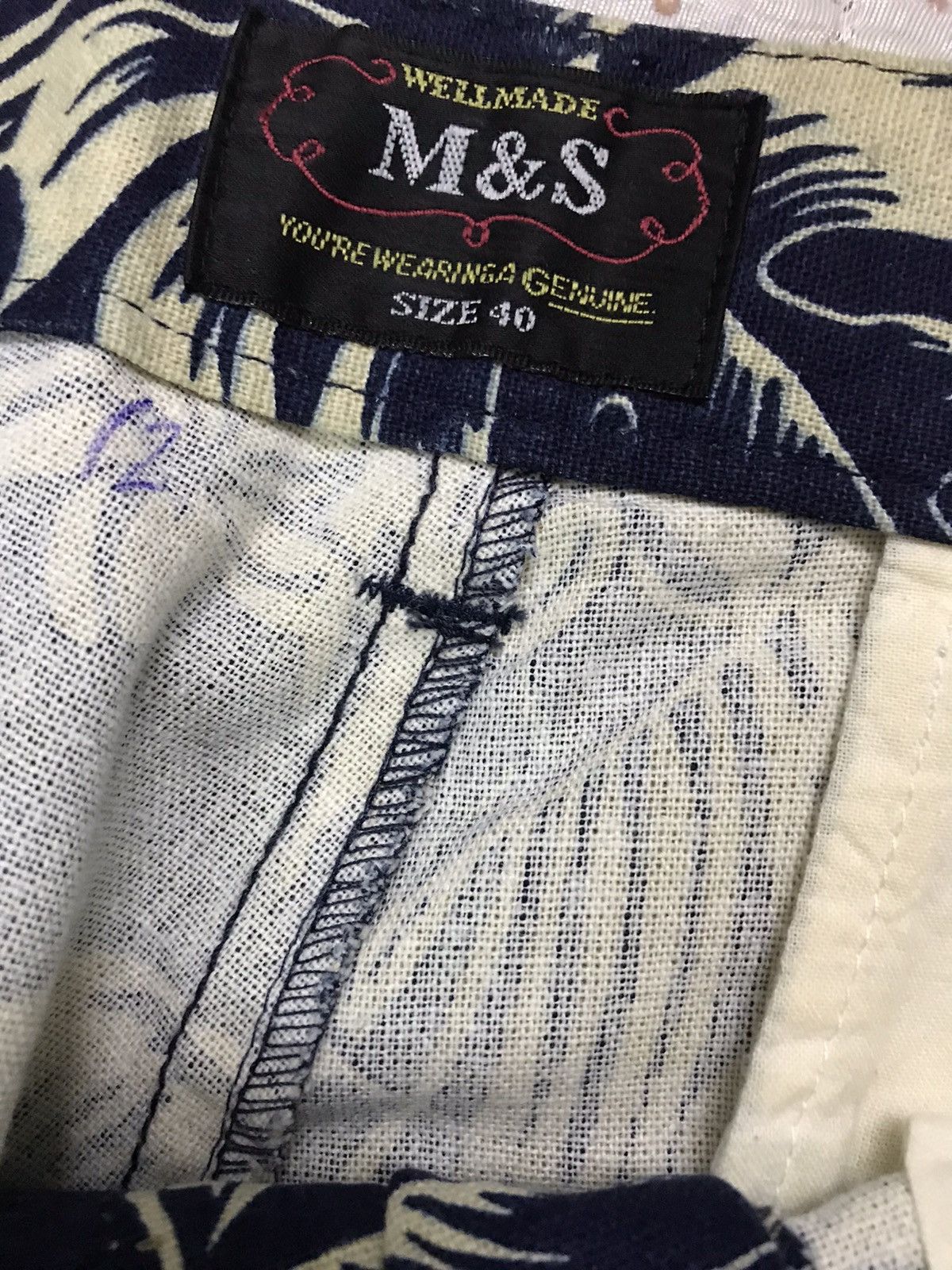 Designer Wellmade M&S Fullprinted Hawaii Motif Linen / Cotton Pants Size US 33 - 6 Thumbnail