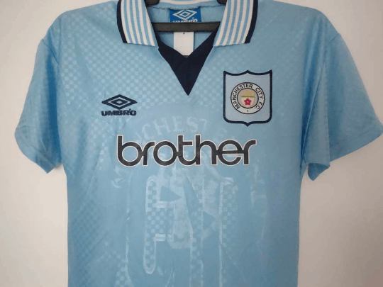 Umbro Vintage 90s Manchester City 1991-1993 Home Jersey Kids Size US XXS / EU 40 - 2 Thumbnail