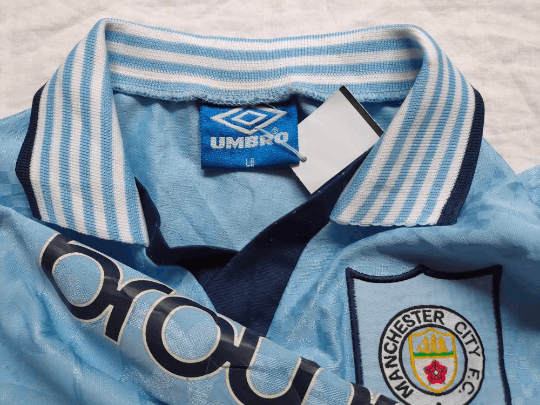 Umbro Vintage 90s Manchester City 1991-1993 Home Jersey Kids Size US XXS / EU 40 - 4 Thumbnail