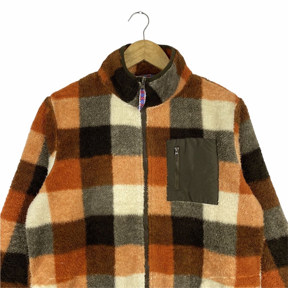 Vintage JOLIE COPAIN TARTAN DESIGN FLEECE ZIPPER SWEATER Size US S / EU 44-46 / 1 - 4 Thumbnail
