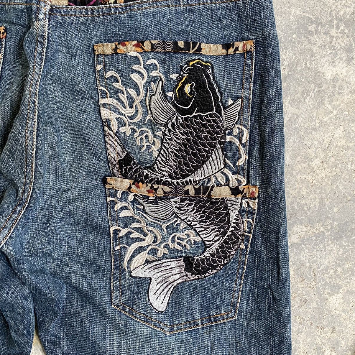 Japanese Brand Karakuri Tamashii Style Memory Special Fish Sukajan Jeans Size US 36 / EU 52 - 22 Thumbnail