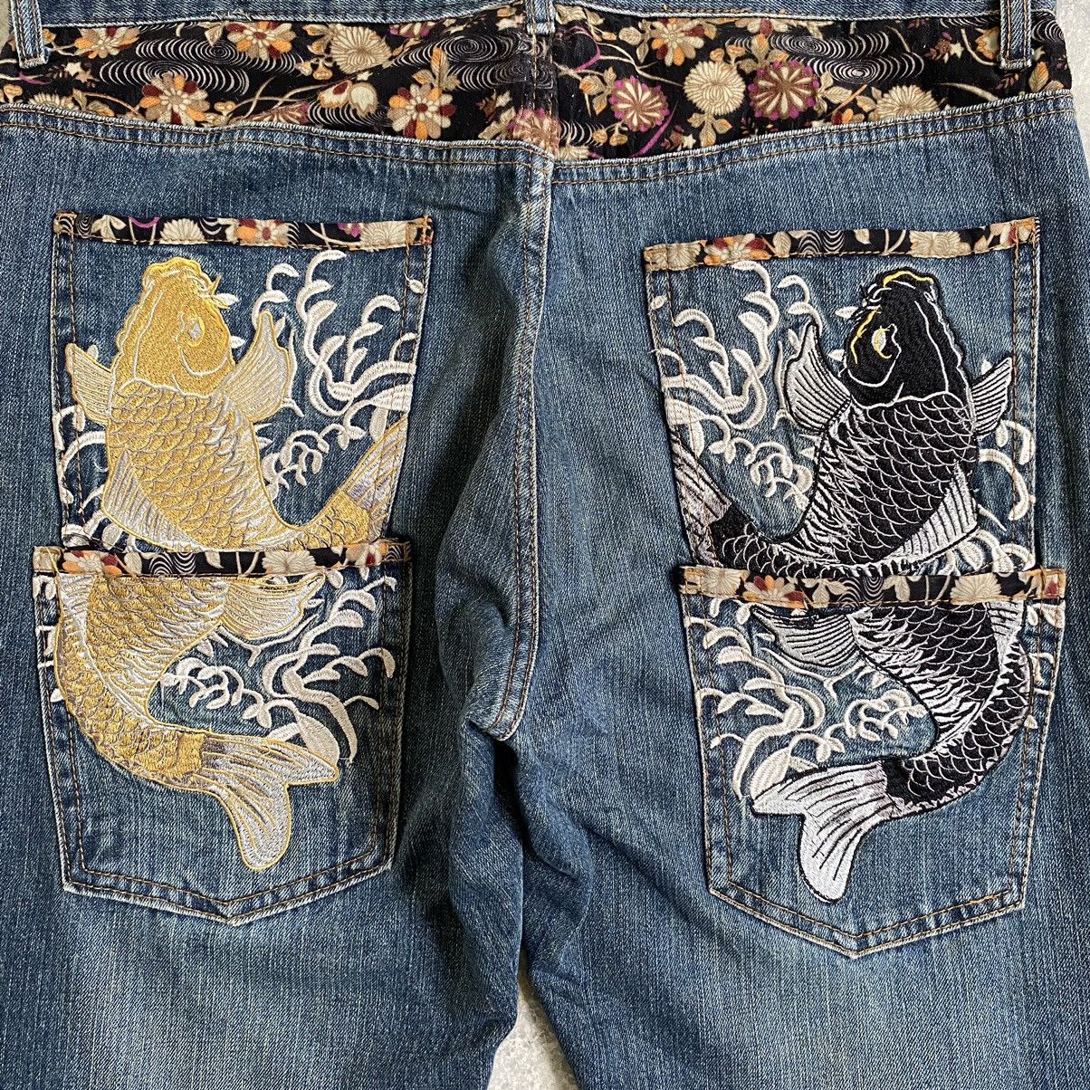 Japanese Brand Karakuri Tamashii Style Memory Special Fish Sukajan Jeans Size US 36 / EU 52 - 20 Thumbnail