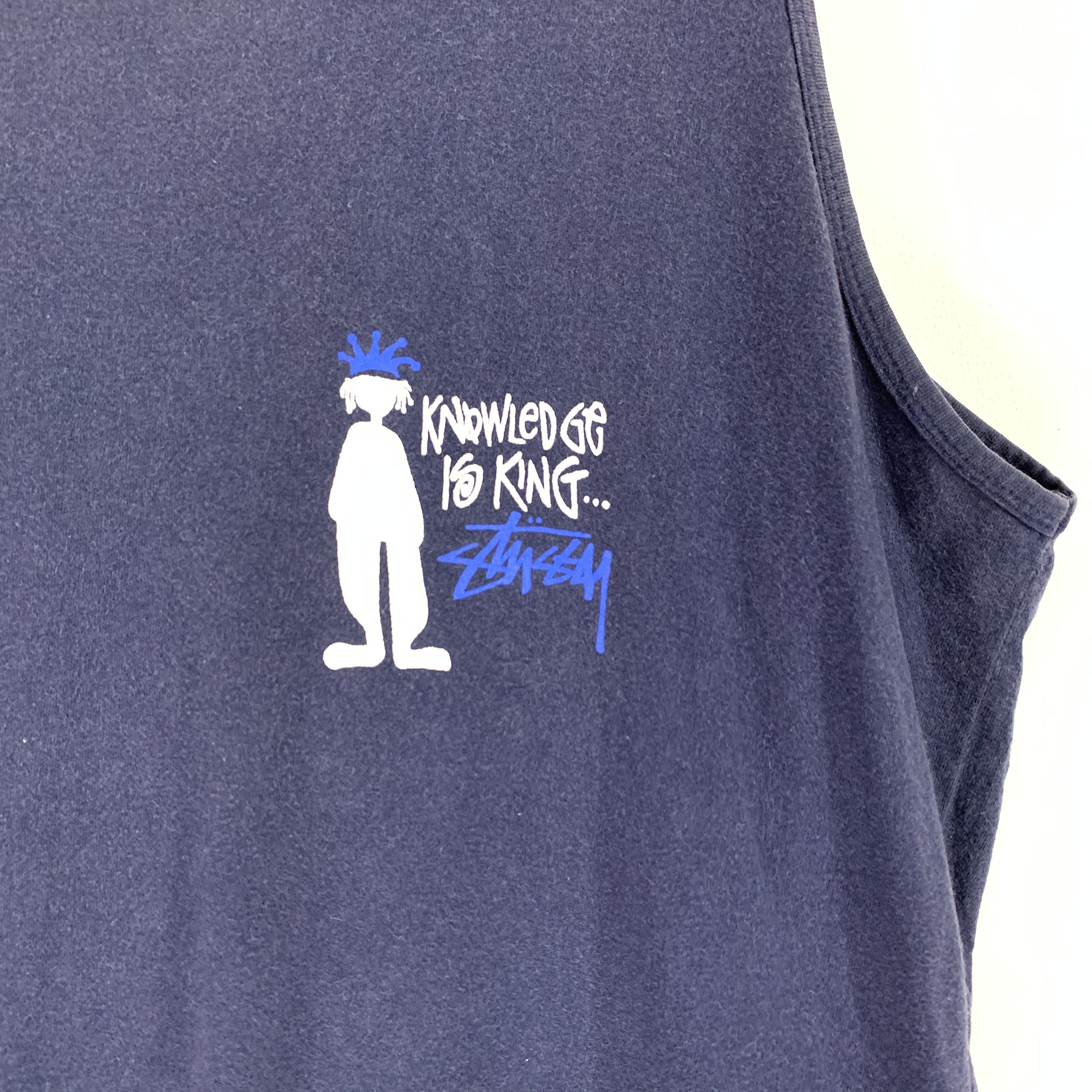 Stussy × Vintage Stussy knowledge is king vintage 90s tank top Size US L / EU 52-54 / 3 - 4 Thumbnail
