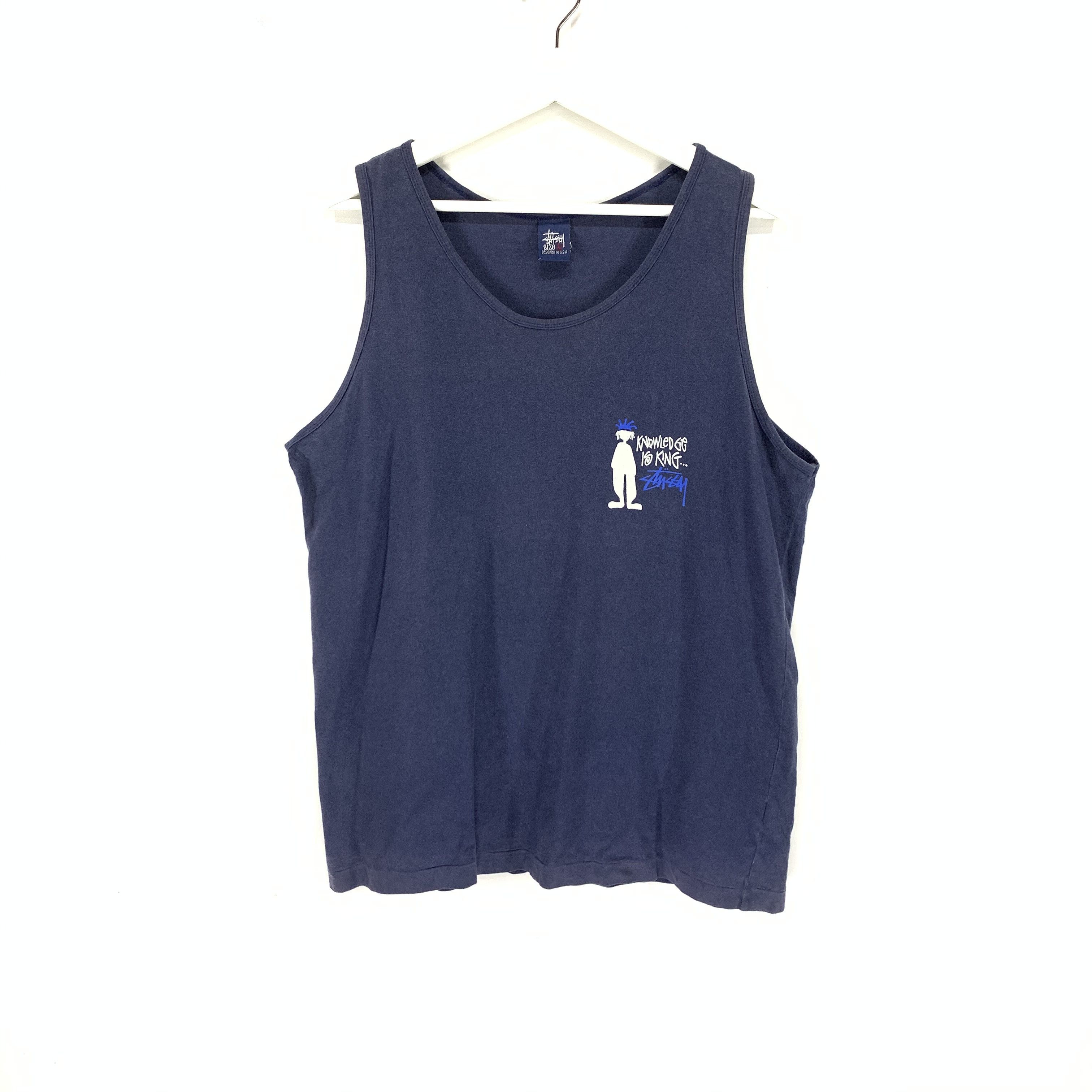 Stussy × Vintage Stussy knowledge is king vintage 90s tank top Size US L / EU 52-54 / 3 - 2 Thumbnail