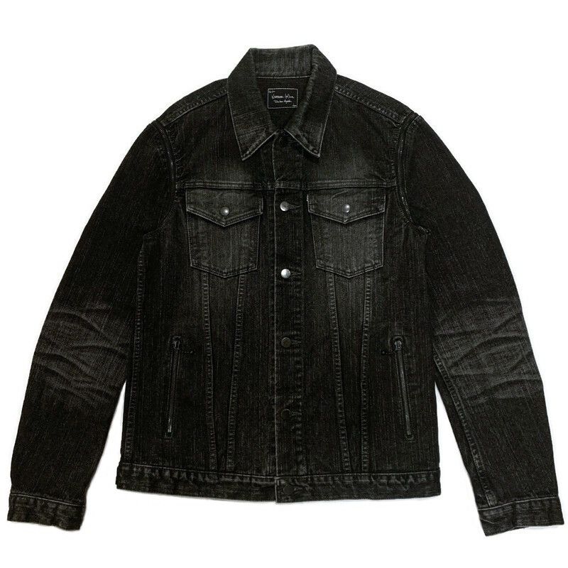 image of Number N Ine Number (N)Ine 2004Ss Convertible Denim Trucker Jacket in Grey, Men's (Size Large)