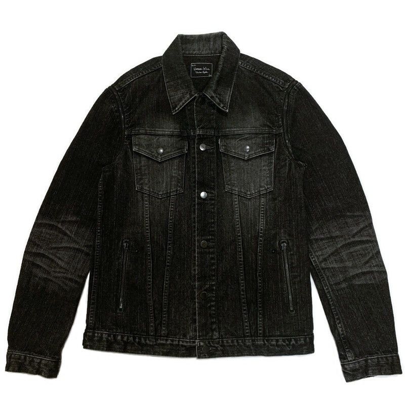 Pre-owned Number (n)ine 2004ss Convertible Denim Trucker Jacket In Black