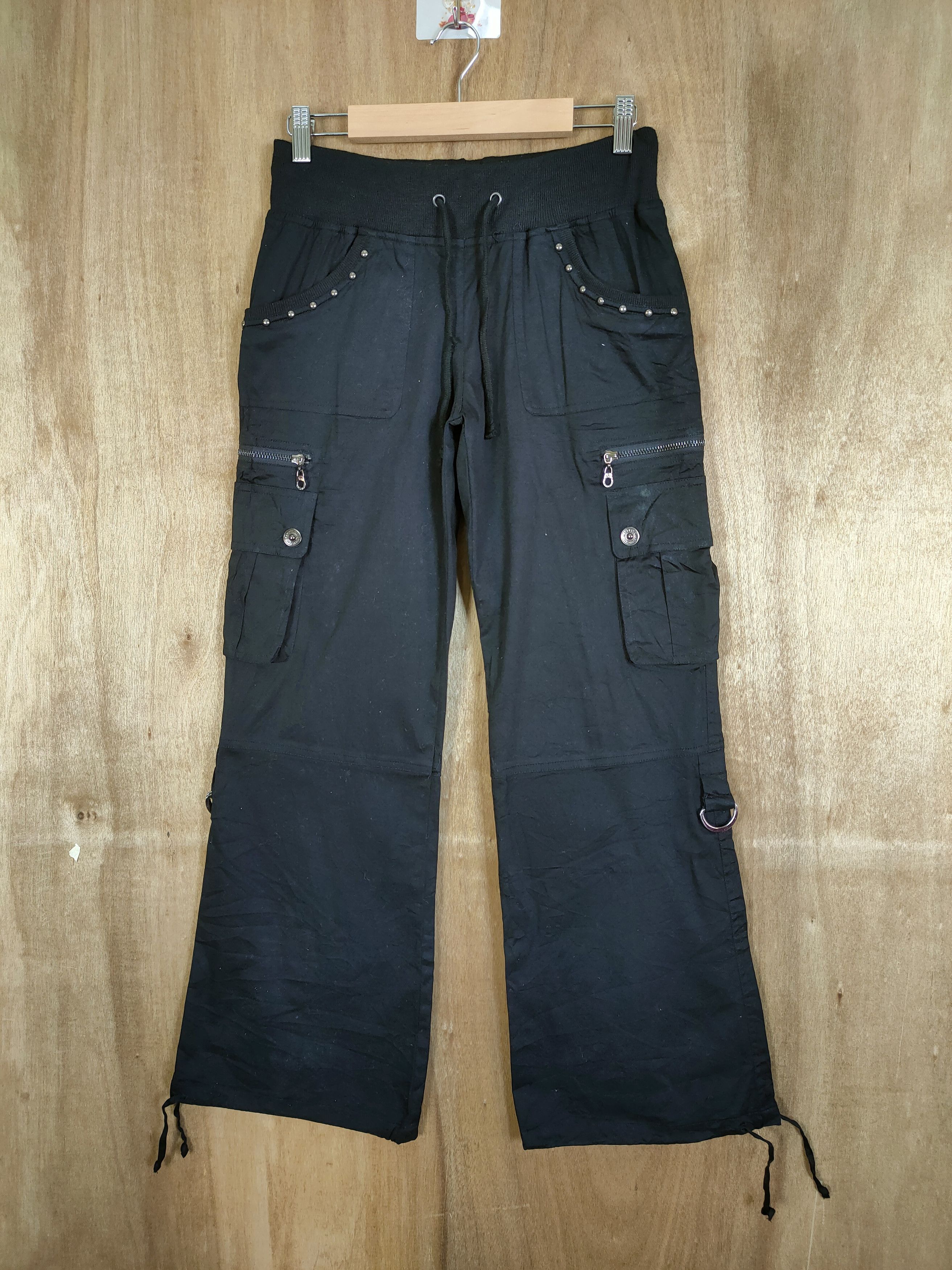 image of Black Baggy Cargo Pants, Men's (Size 26)