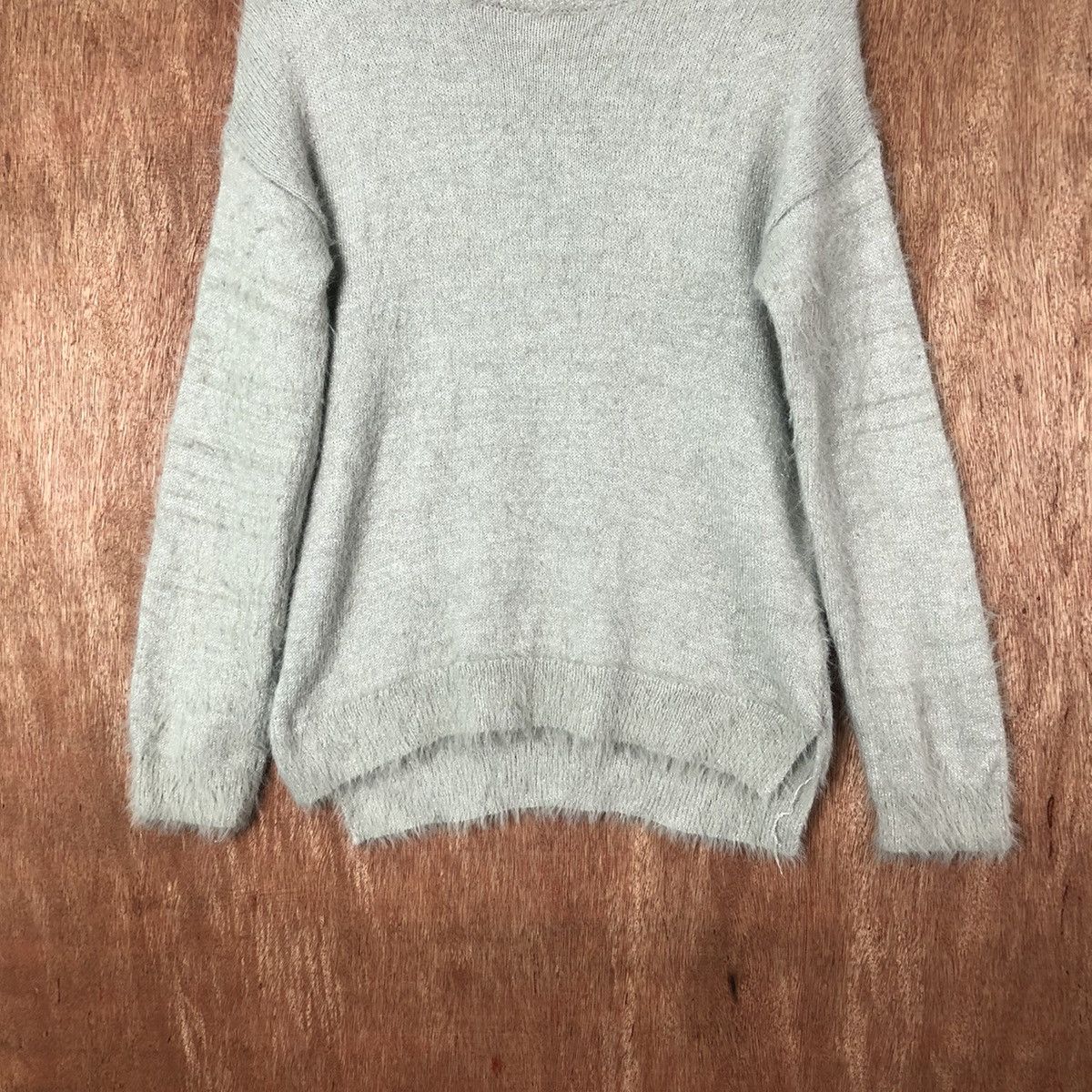 Homespun Knitwear Ozoc Grey Shag Shaggy Fur Mohair Knitwear #6593 Size US M / EU 48-50 / 2 - 3 Thumbnail