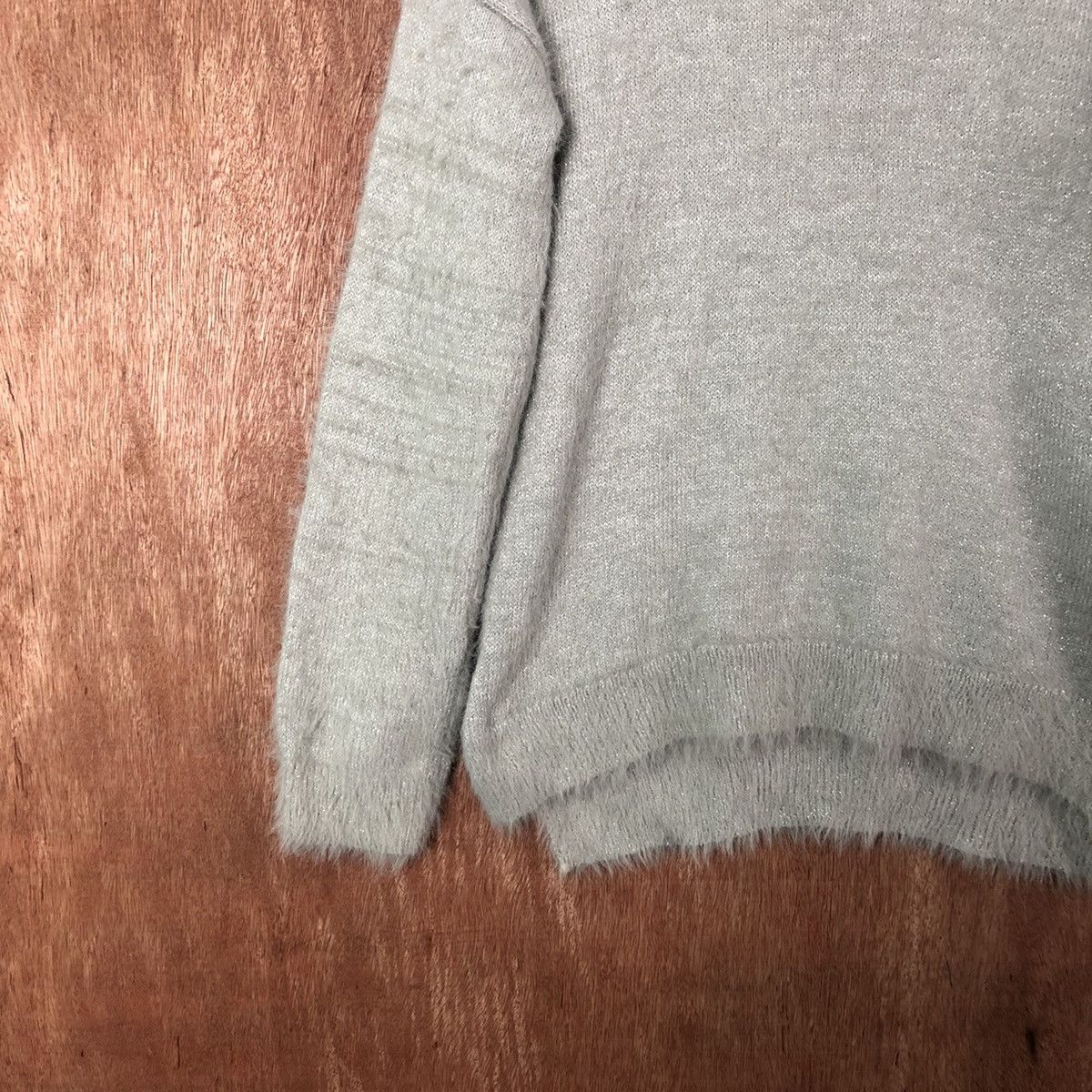 Homespun Knitwear Ozoc Grey Shag Shaggy Fur Mohair Knitwear #6593 Size US M / EU 48-50 / 2 - 4 Thumbnail