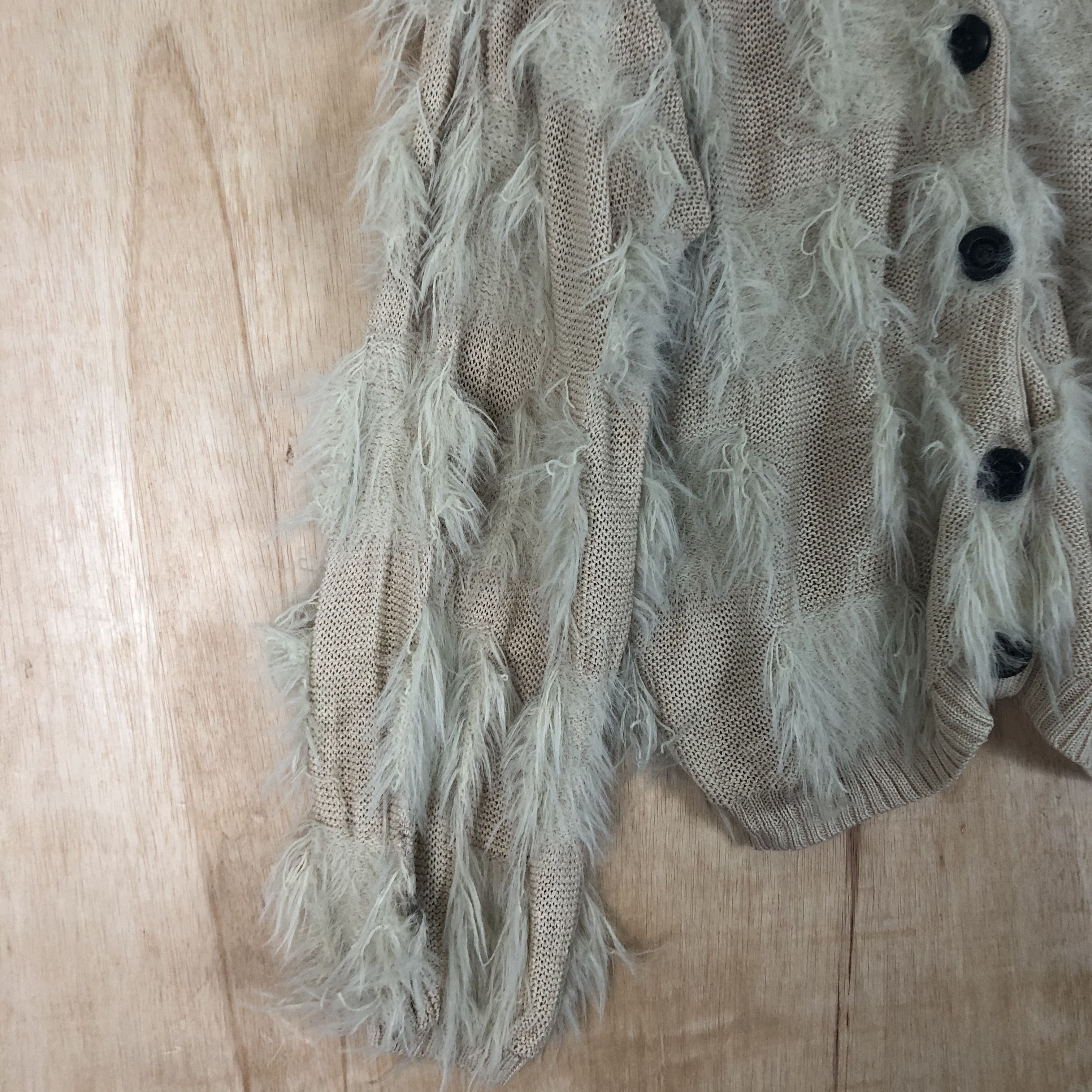 Aran Isles Knitwear DLL Japan Mohair shag shaggy Peach Baggy Cardigan #c020 Size US M / EU 48-50 / 2 - 7 Thumbnail