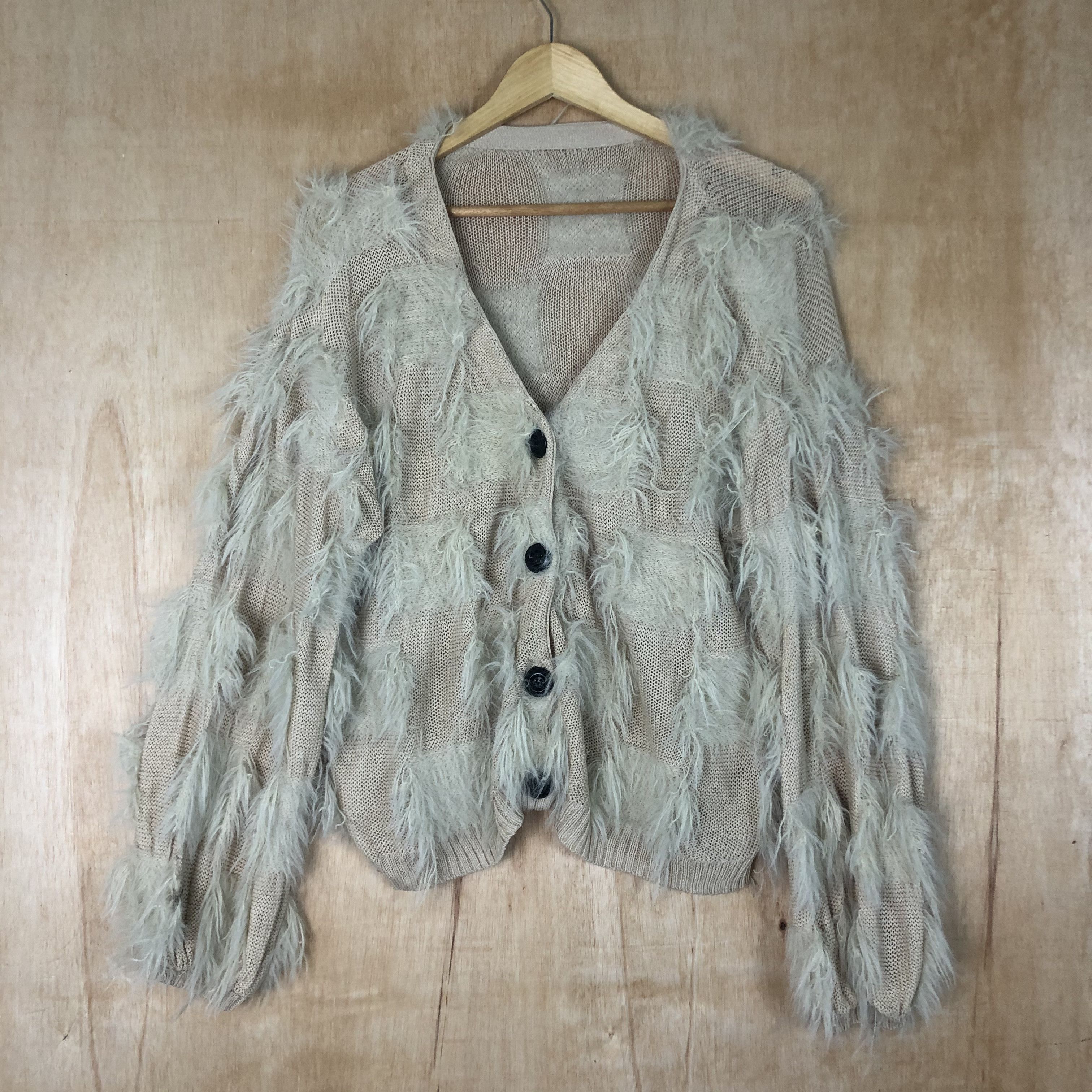 DLL Japan Mohair shag shaggy Peach Baggy Cardigan #c020