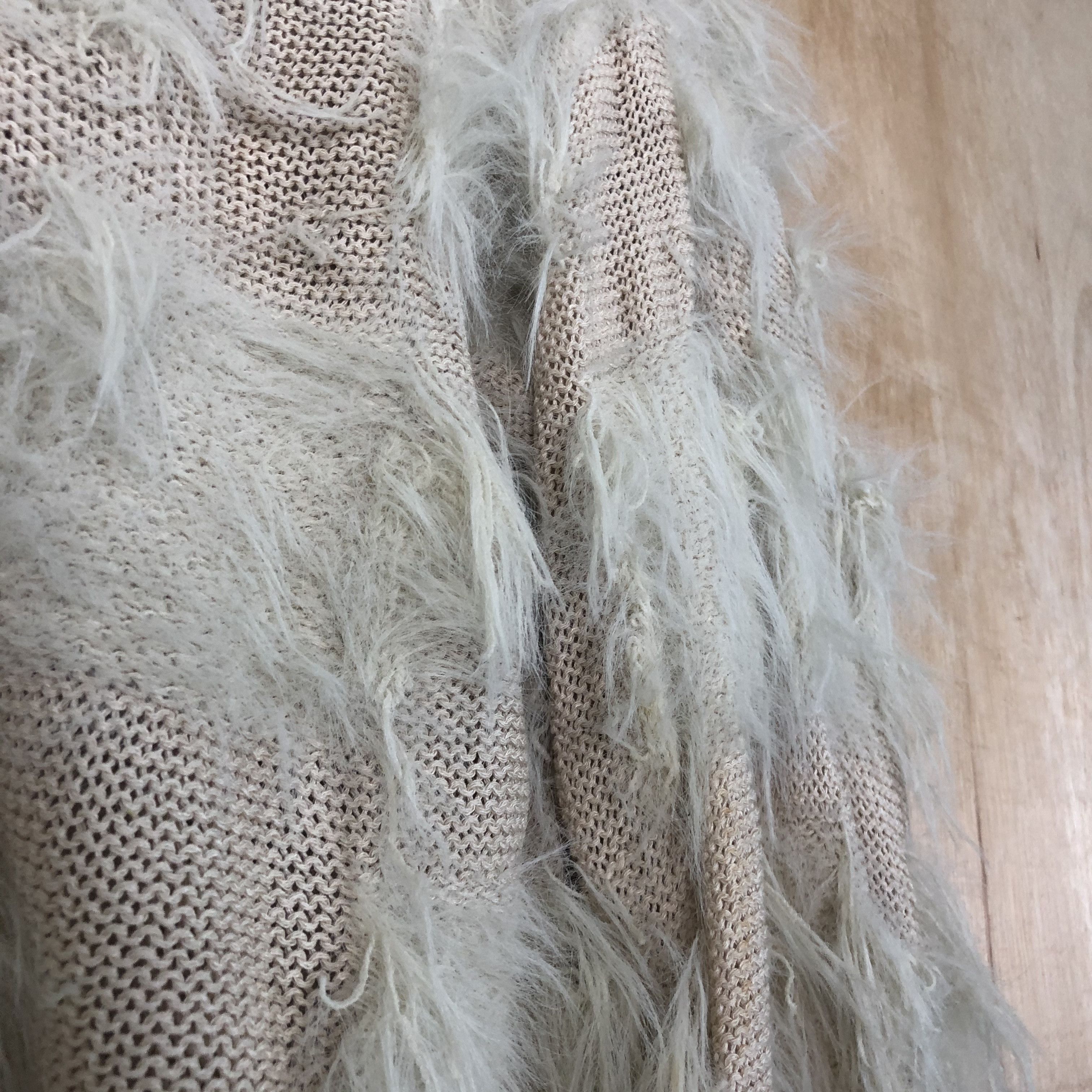Aran Isles Knitwear DLL Japan Mohair shag shaggy Peach Baggy Cardigan #c020 Size US M / EU 48-50 / 2 - 10 Thumbnail