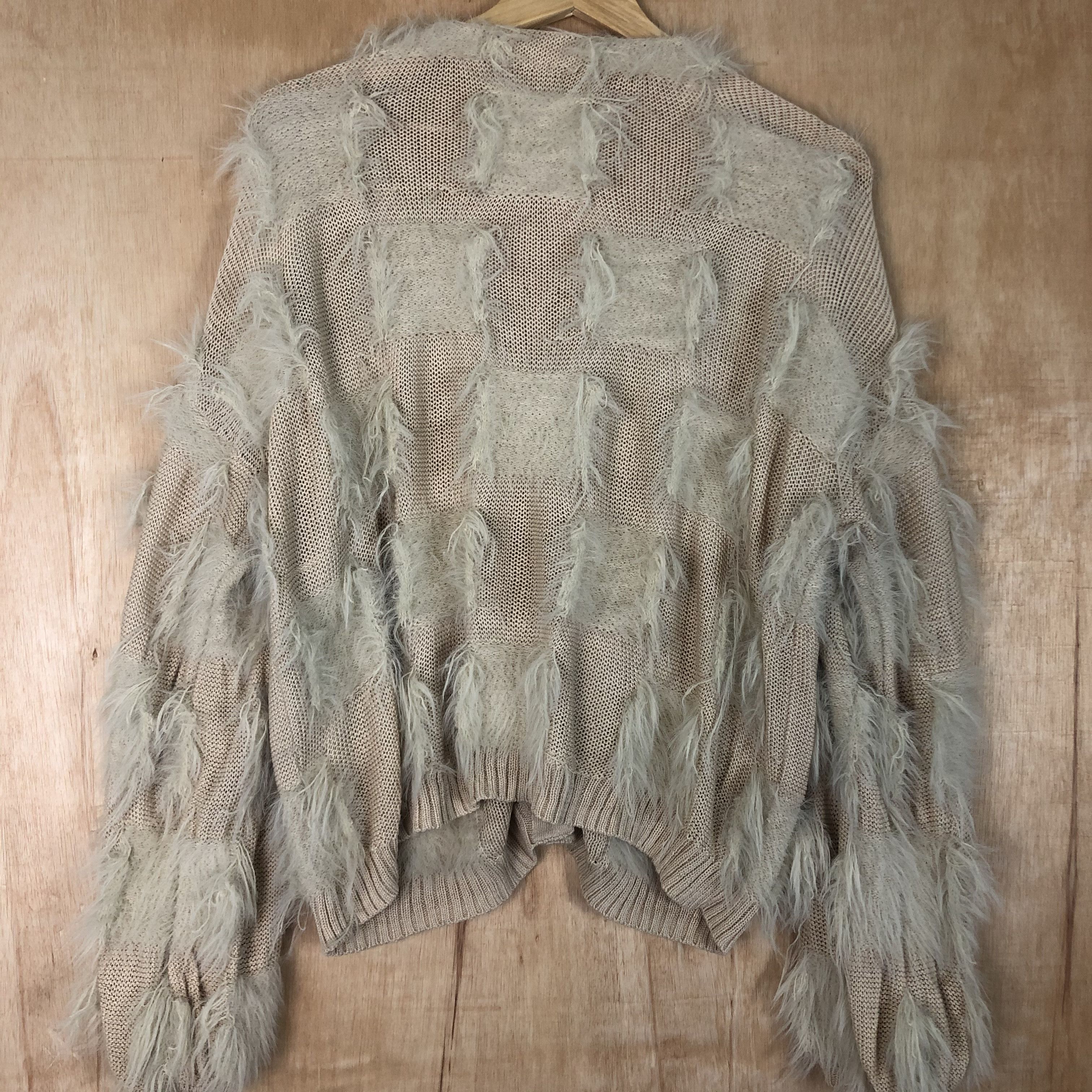Aran Isles Knitwear DLL Japan Mohair shag shaggy Peach Baggy Cardigan #c020 Size US M / EU 48-50 / 2 - 13 Thumbnail