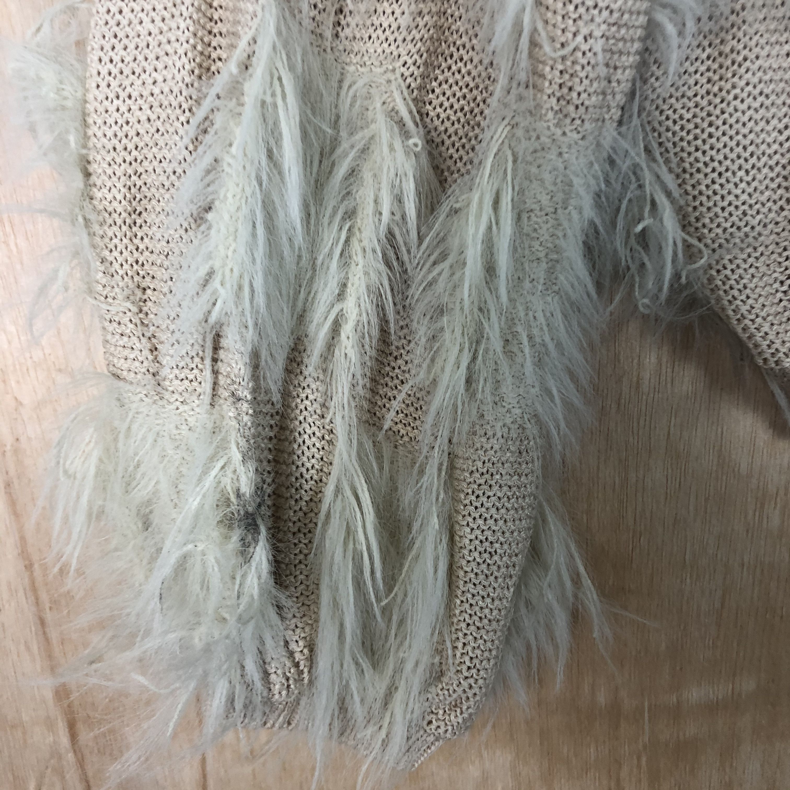 Aran Isles Knitwear DLL Japan Mohair shag shaggy Peach Baggy Cardigan #c020 Size US M / EU 48-50 / 2 - 6 Thumbnail